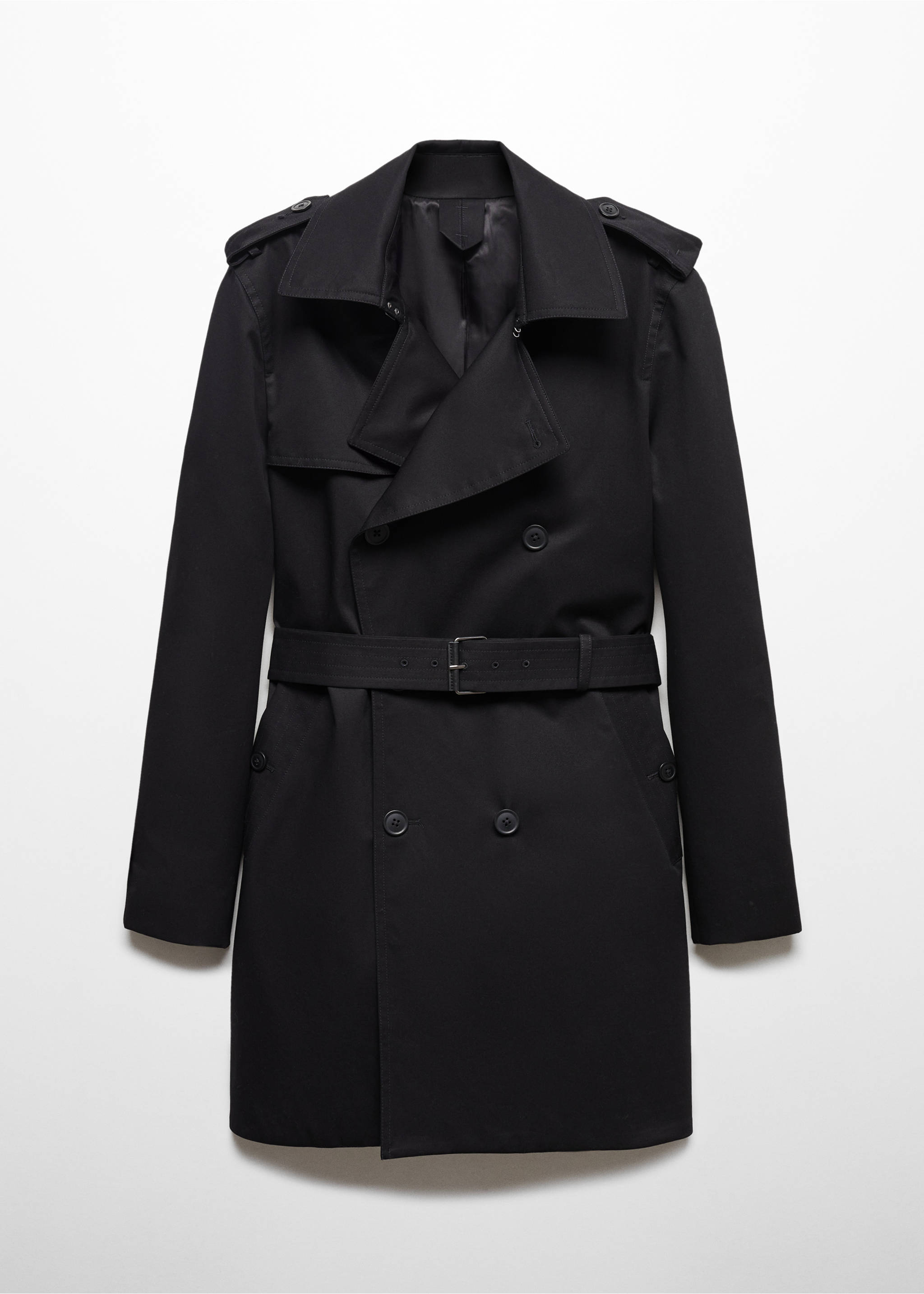 Classic water-repellent trench coat - Article without model, Black. Ref: 67083261-00.