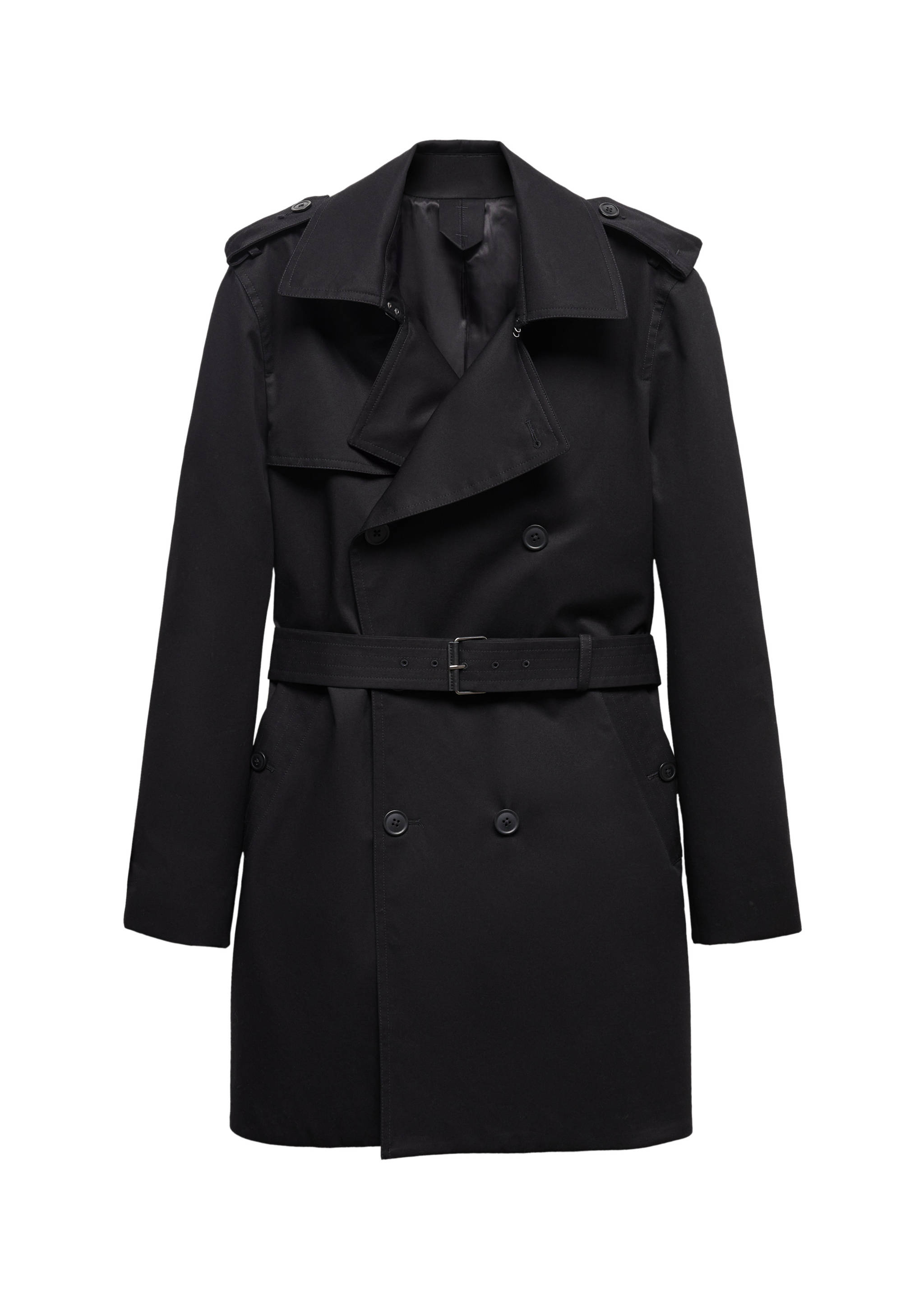 Classic water-repellent trench coat - Details of the article 9, Black. Ref: 67083261-00.
