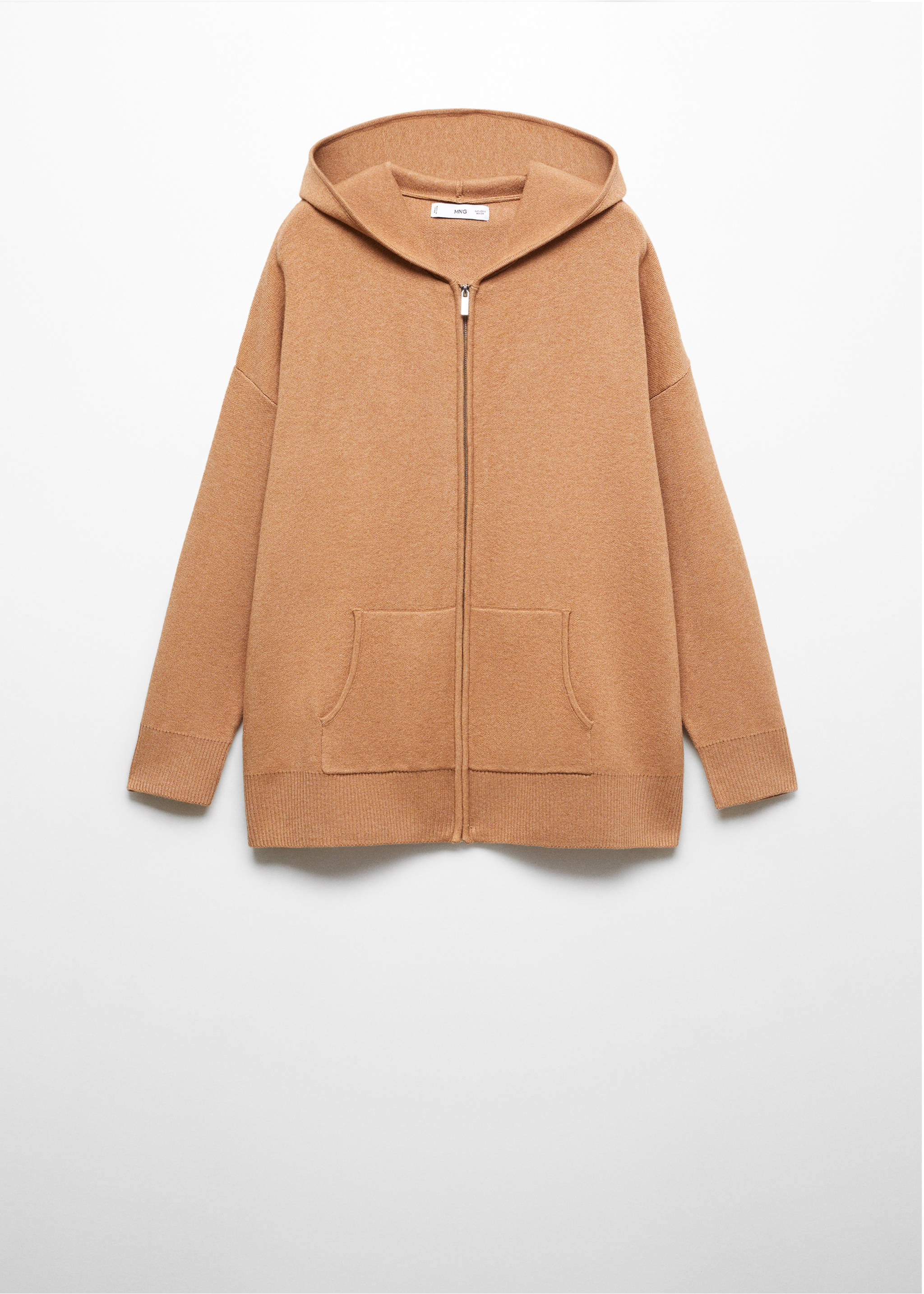 Zip-up knitted sweatshirt - Article without model, Medium Brown. Ref: 67083265-00.