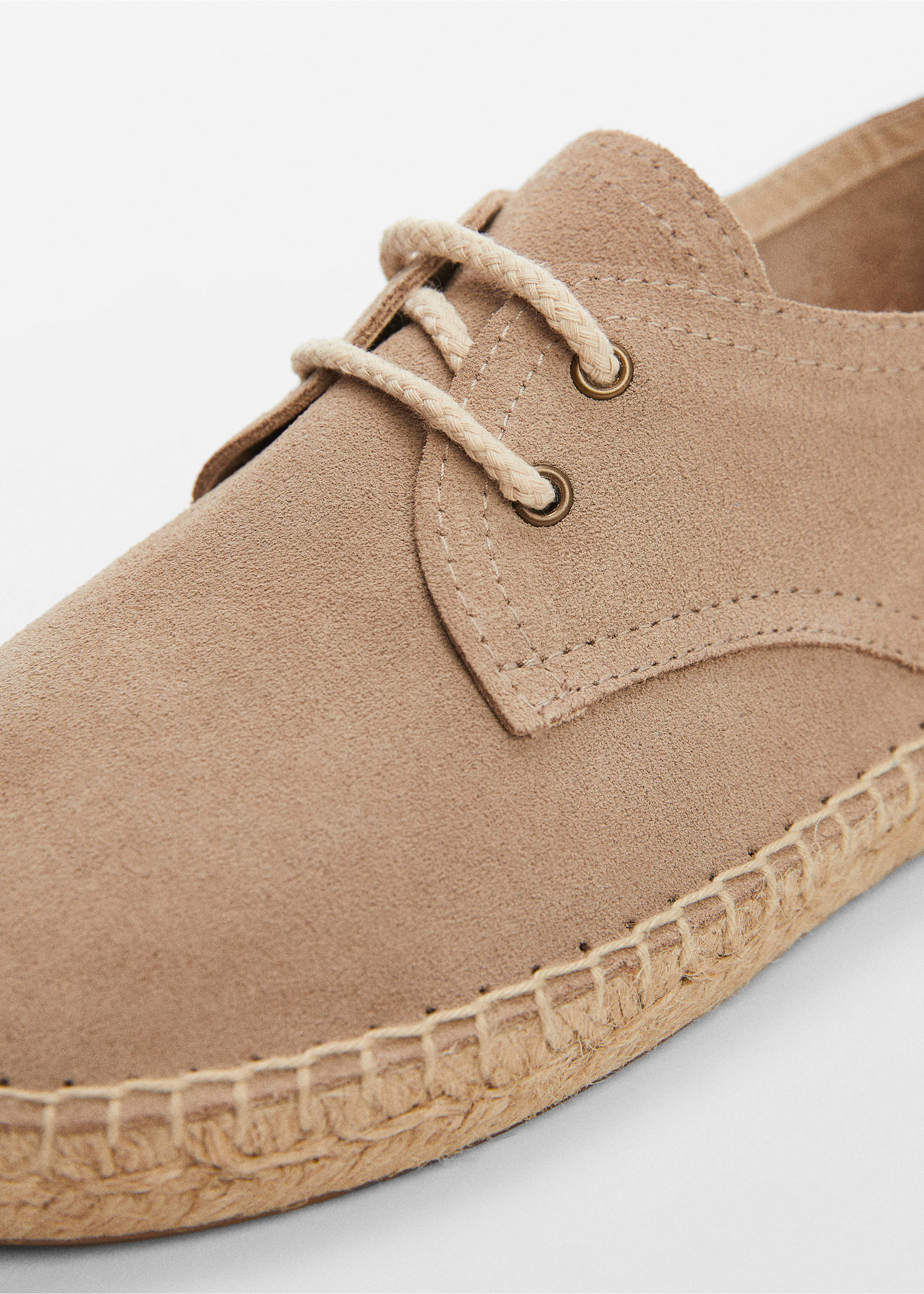 Laces suede espadrilles - Details of the article 2, Medium Brown. Ref: 67083682-00.