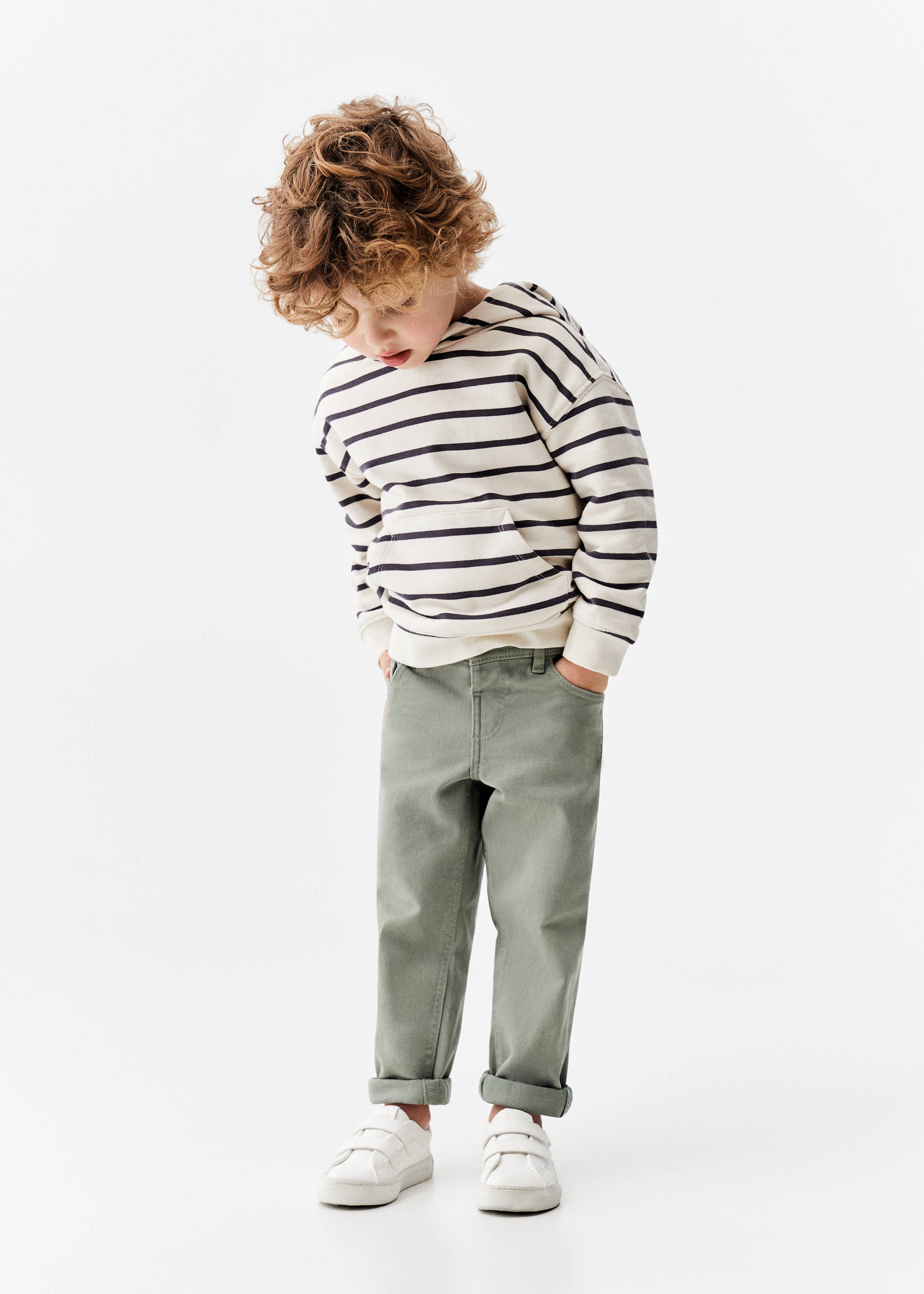 Pantalons barreja cotó elàstic - Pla mig