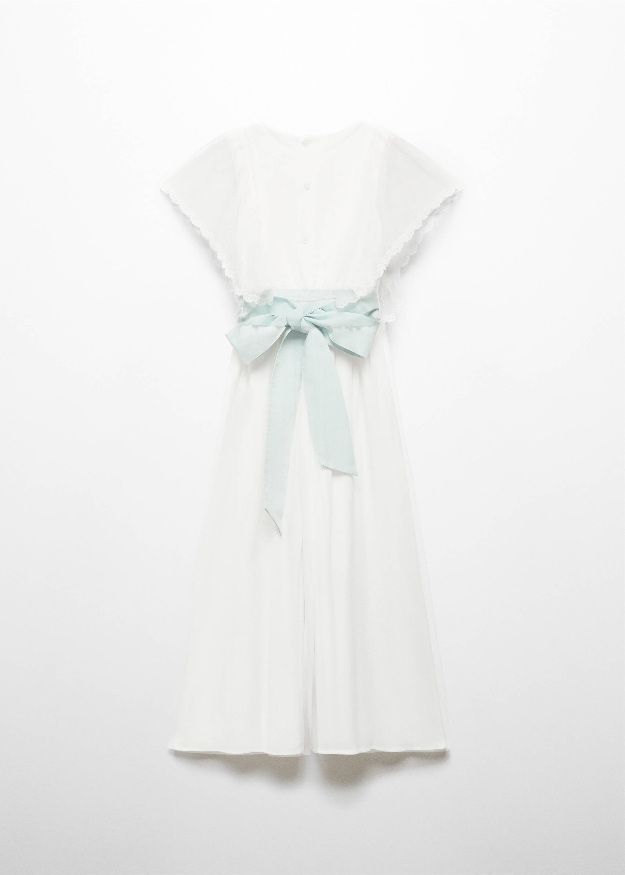 Bow long jumpsuit - Reverse of the article, White. Ref: 67083694-00.