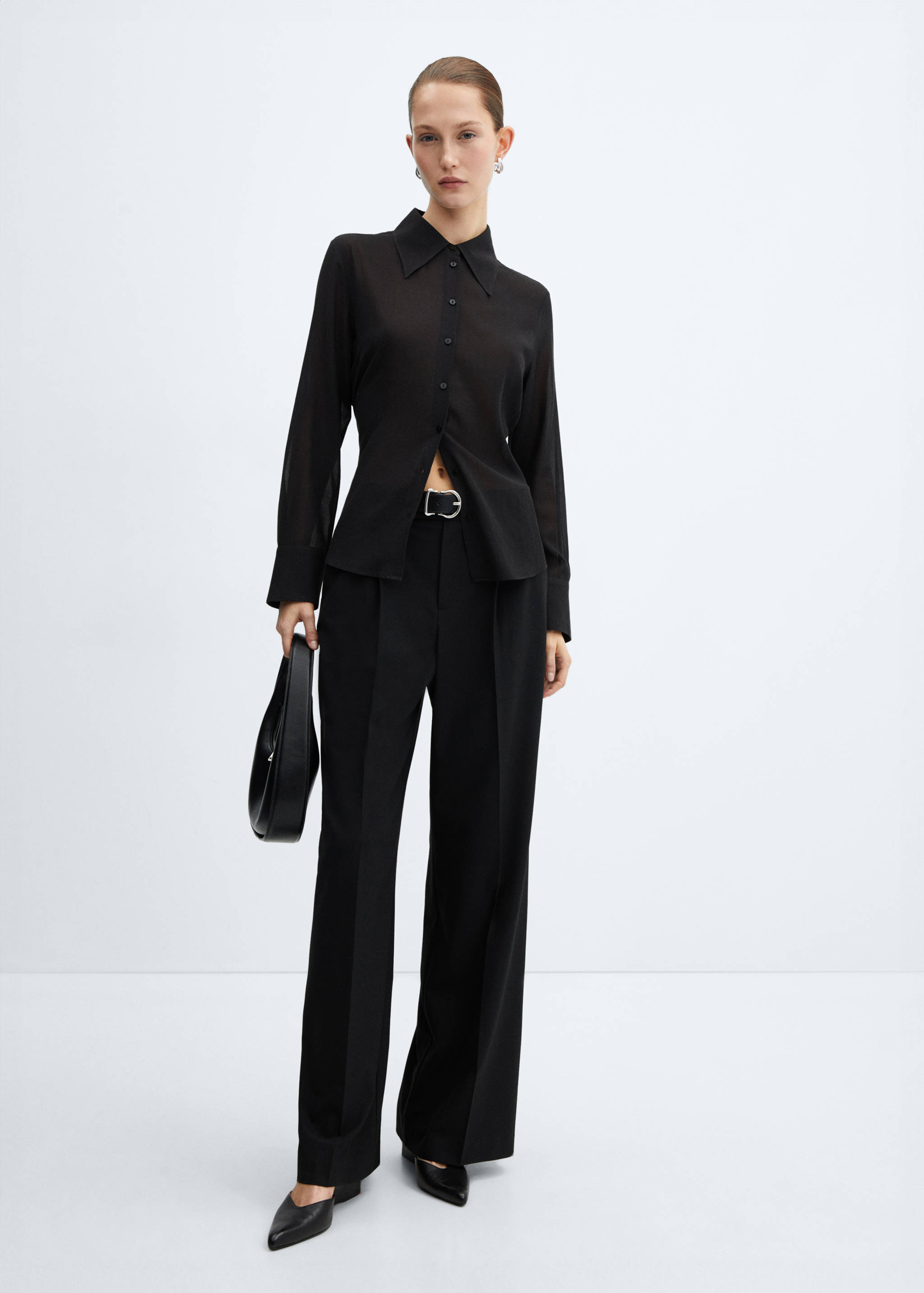 Soepelvallende blouse met knopen - Overzichtstekening