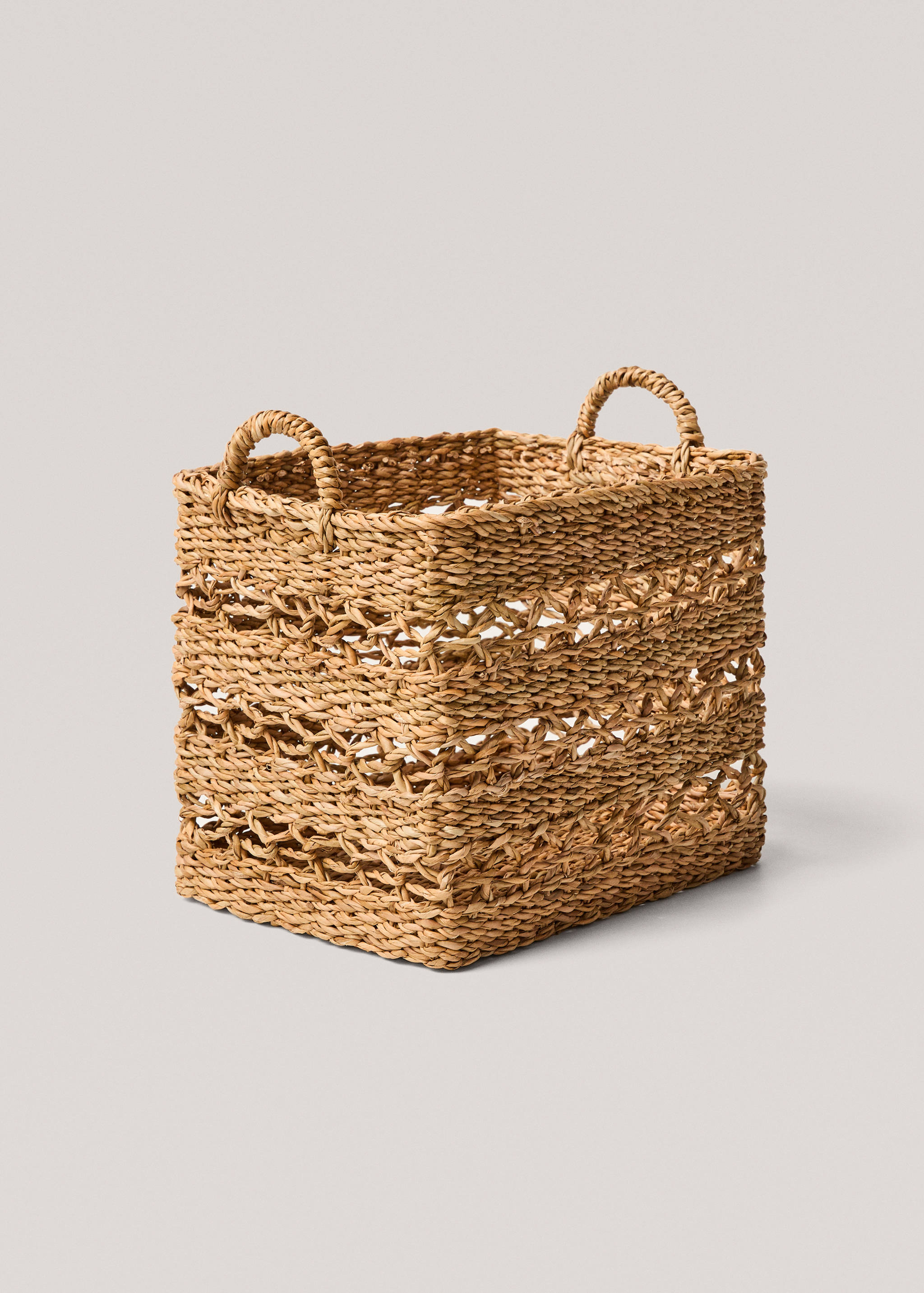 Natural fibre basket with handles 35x27cm - Details of the article 1