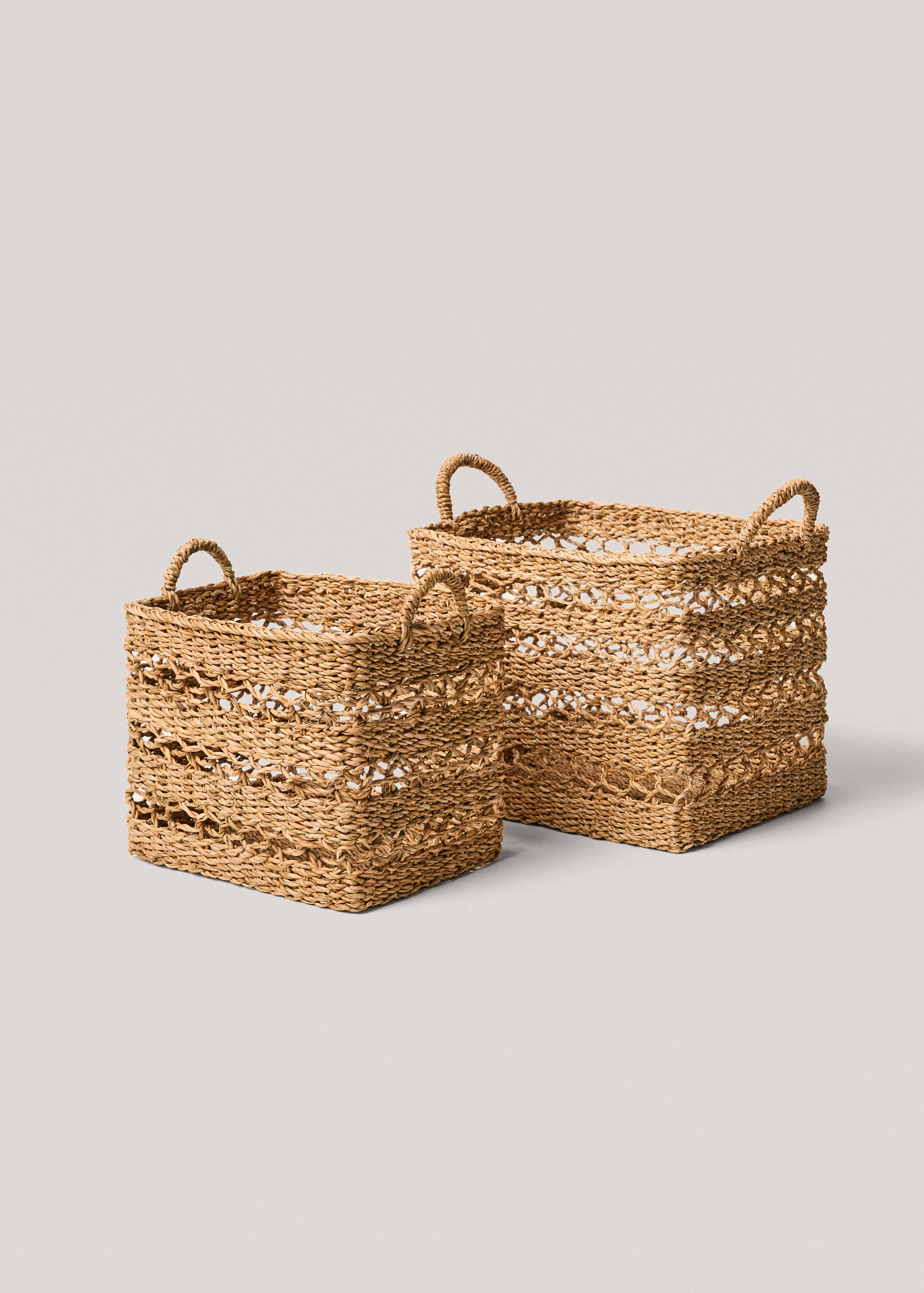 Natural fibre basket with handles 35x27cm - Details of the article 3