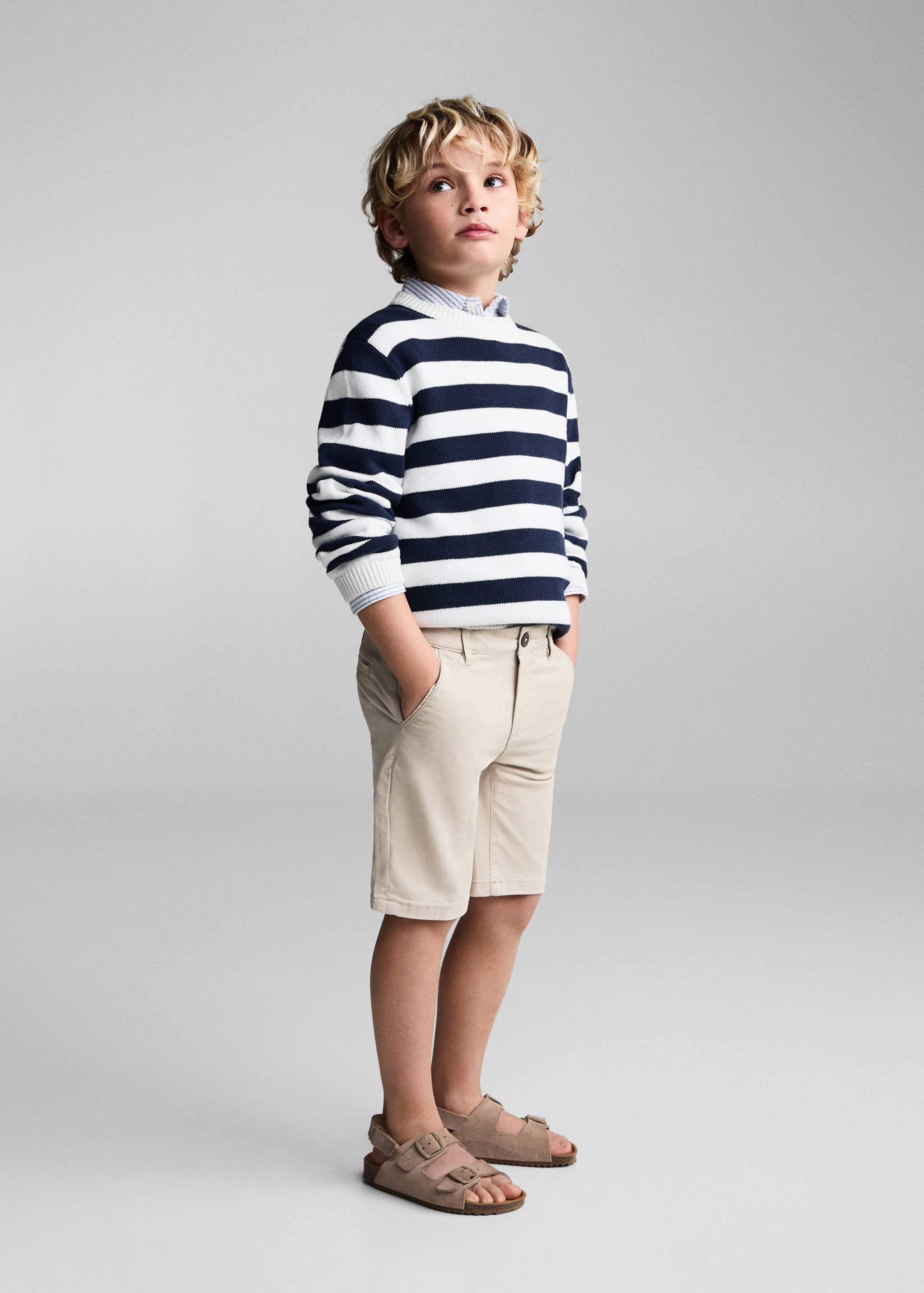 Linen-blend Bermuda shorts - General plane