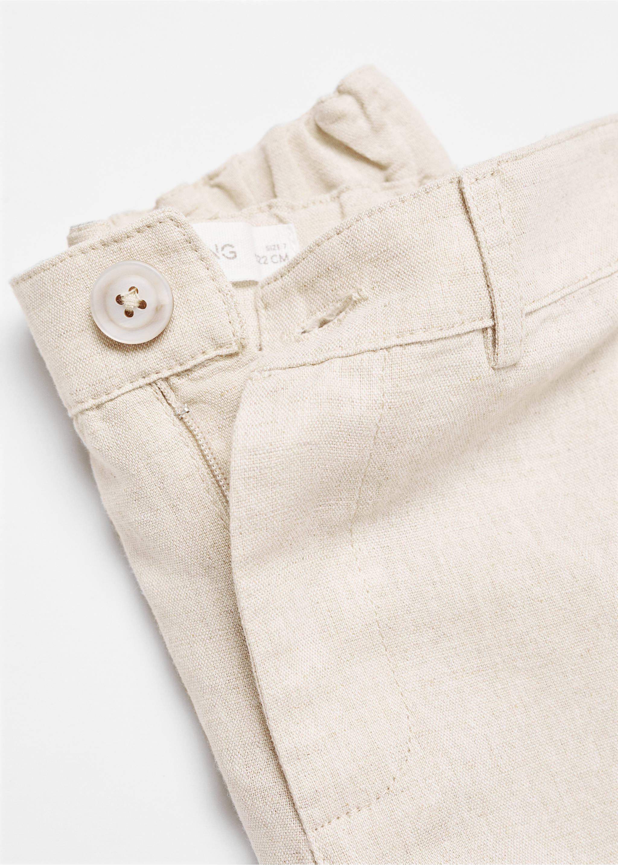 Linen-blend Bermuda shorts - Details of the article 8, Sand. Ref: 67084042-00.