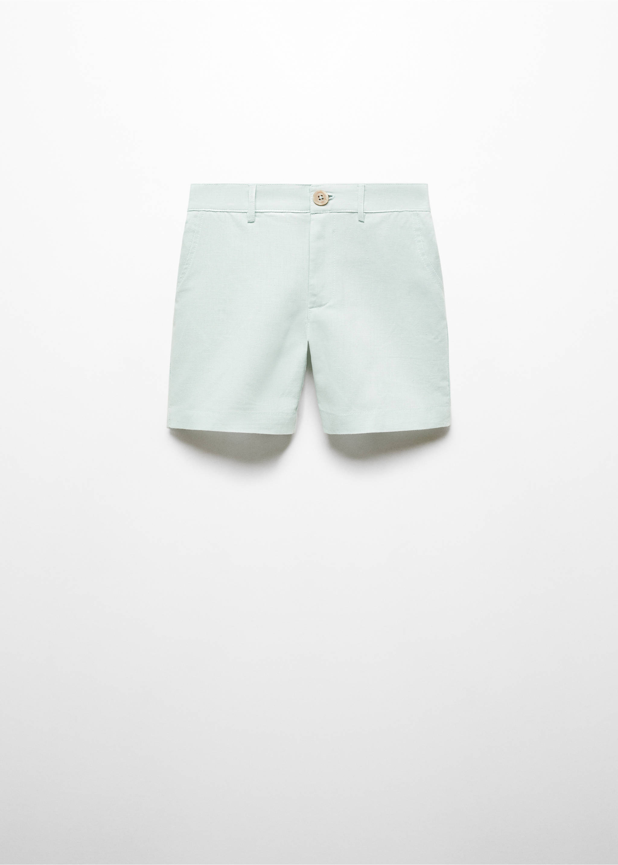 Linne-blandning bermudas shorts - Artikel utan modell, Pastellgrön. Ref: 67084042-00.