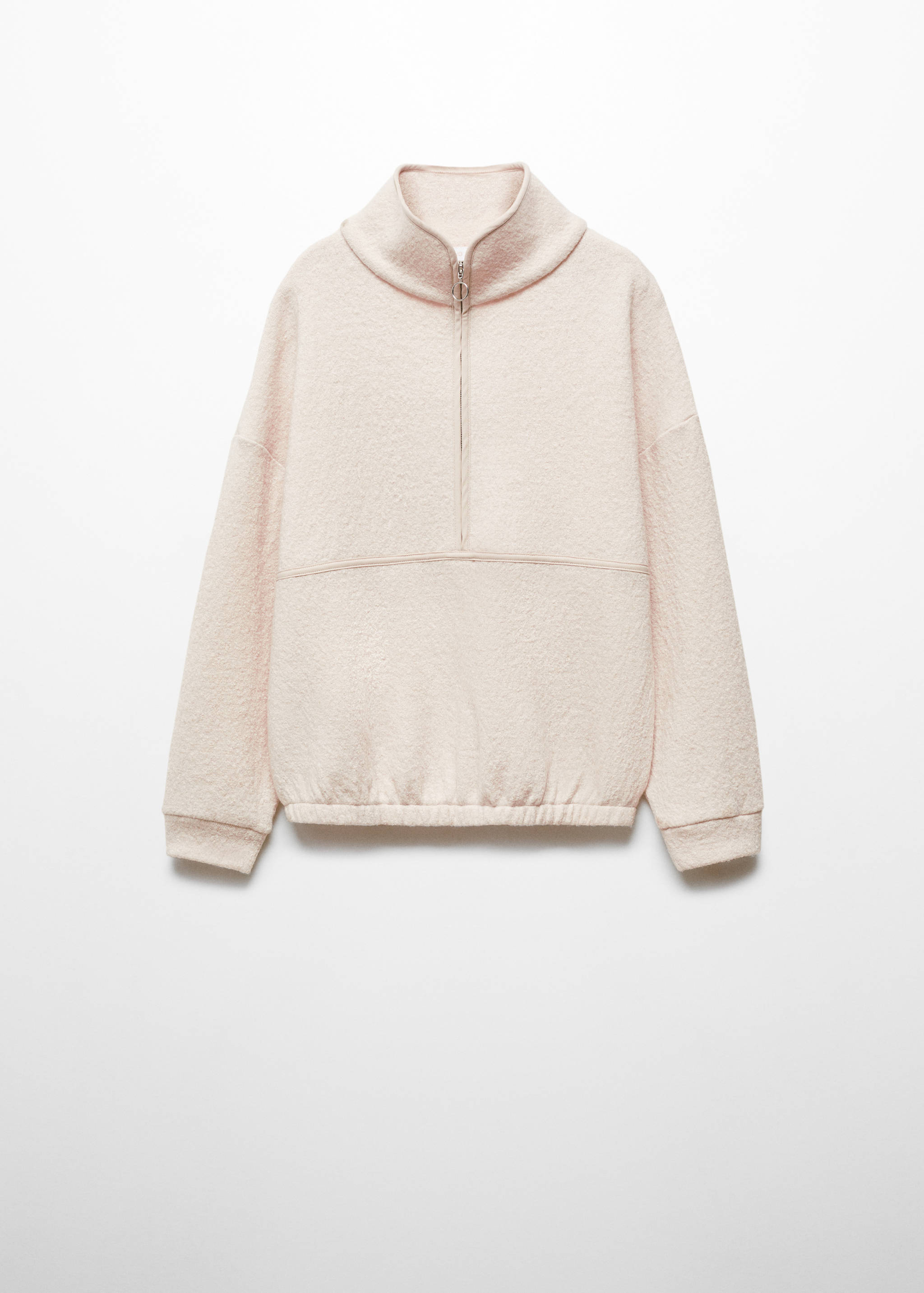 Zip-neck wool sweatshirt - Article without model