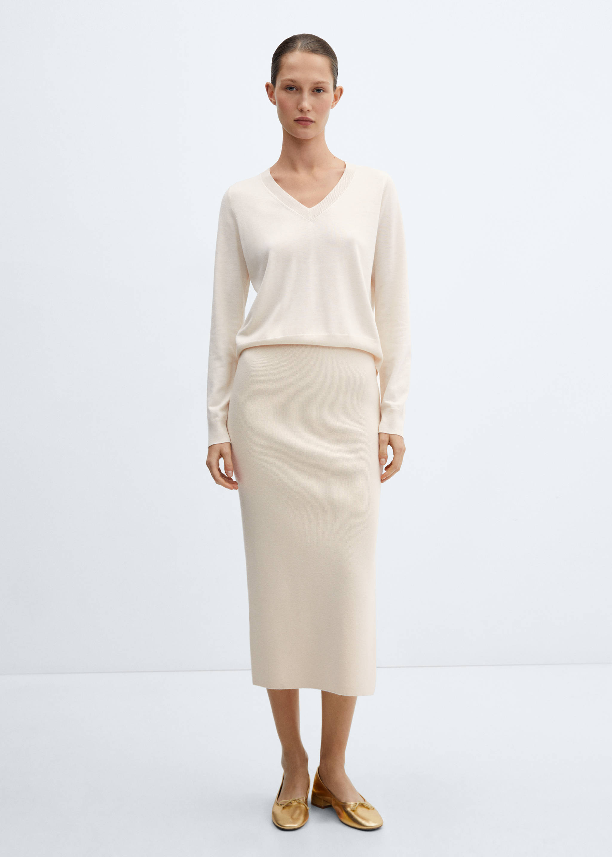 Pull-over maille col en V - Plan général