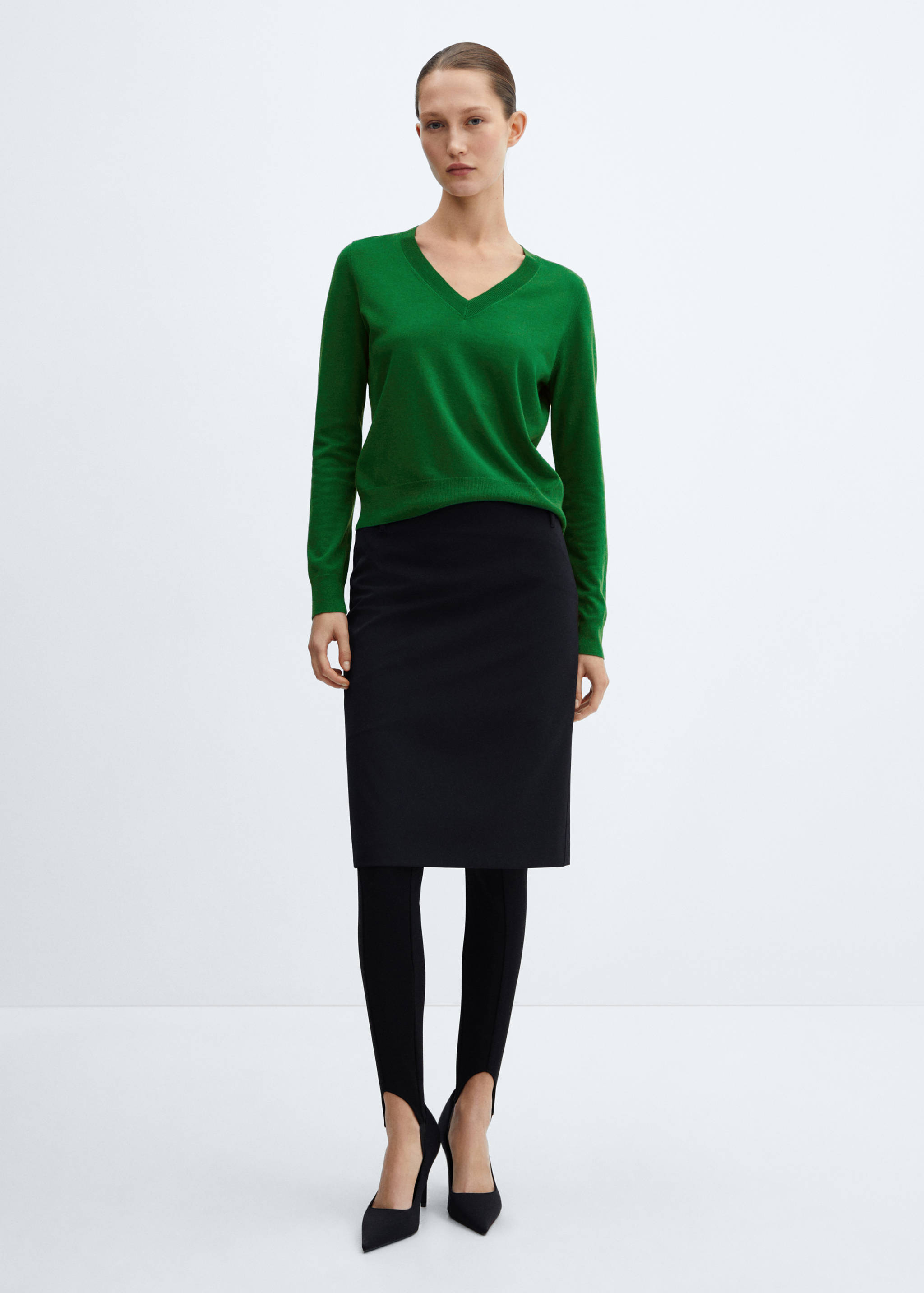 Pull-over maille col en V - Plan général