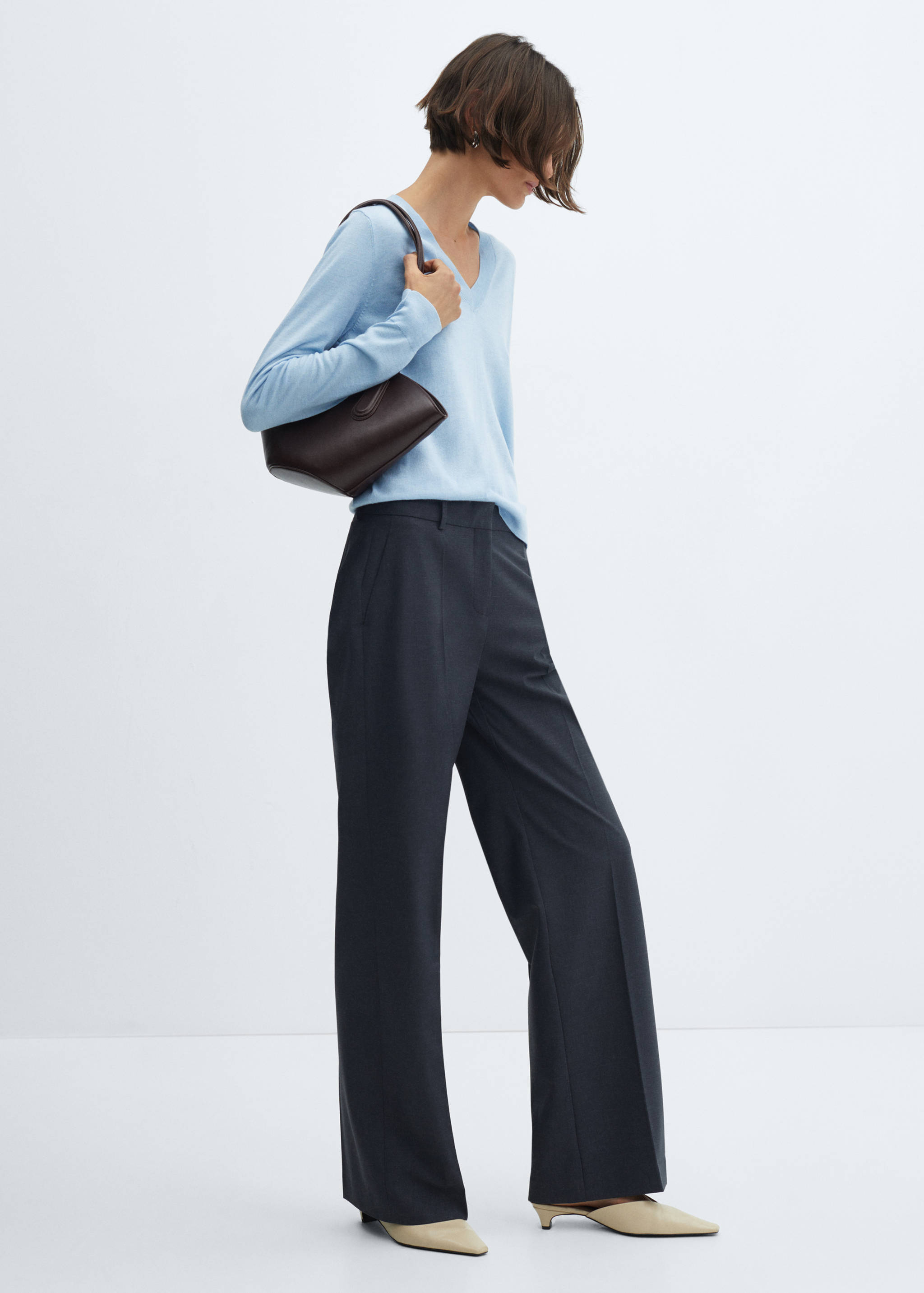 Pull-over maille col en V - Plan général