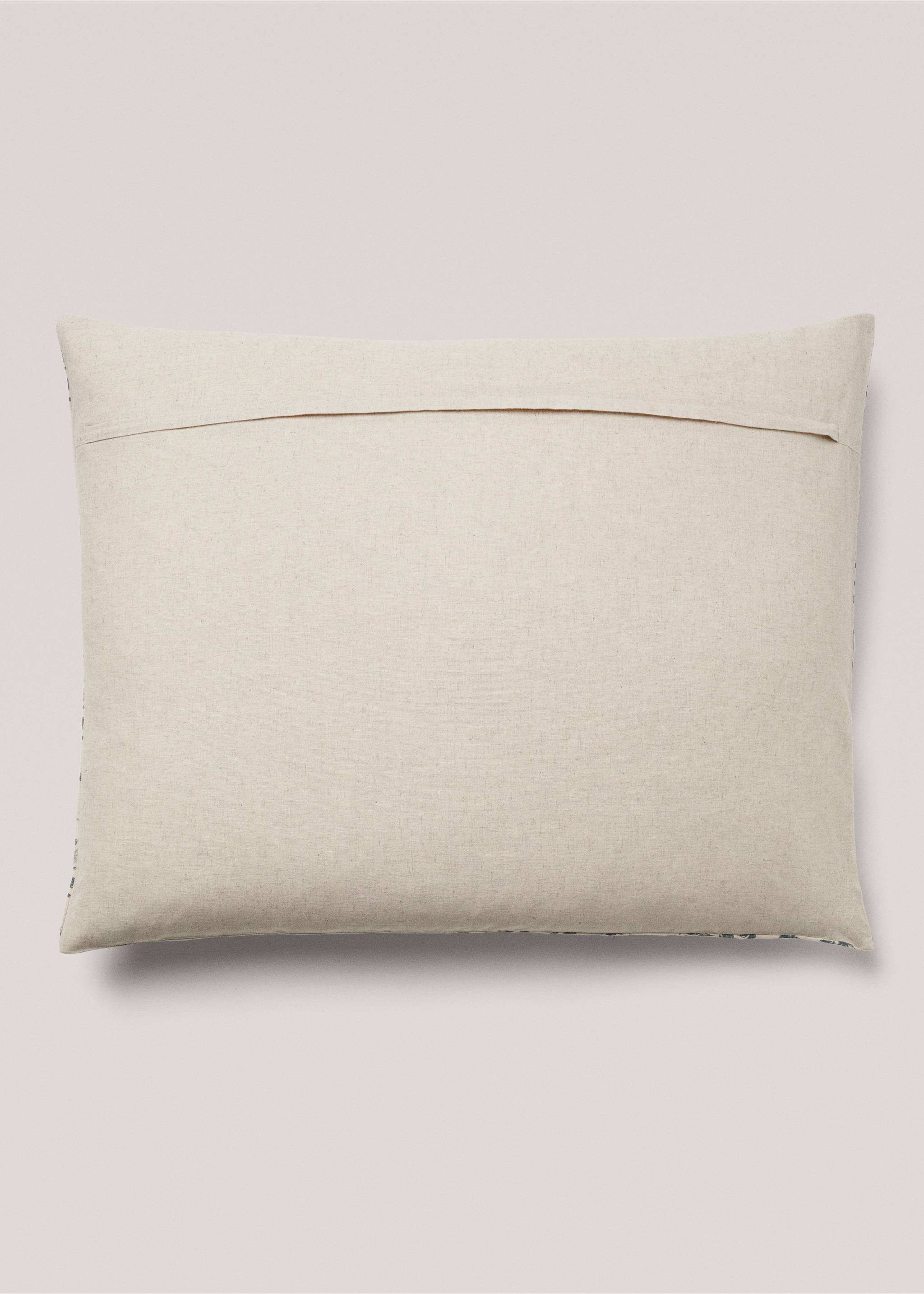 Housse de coussin coton lin fleurs 70x90 cm - Détail de l'article 1, Sable. Ref: 67084057-00.