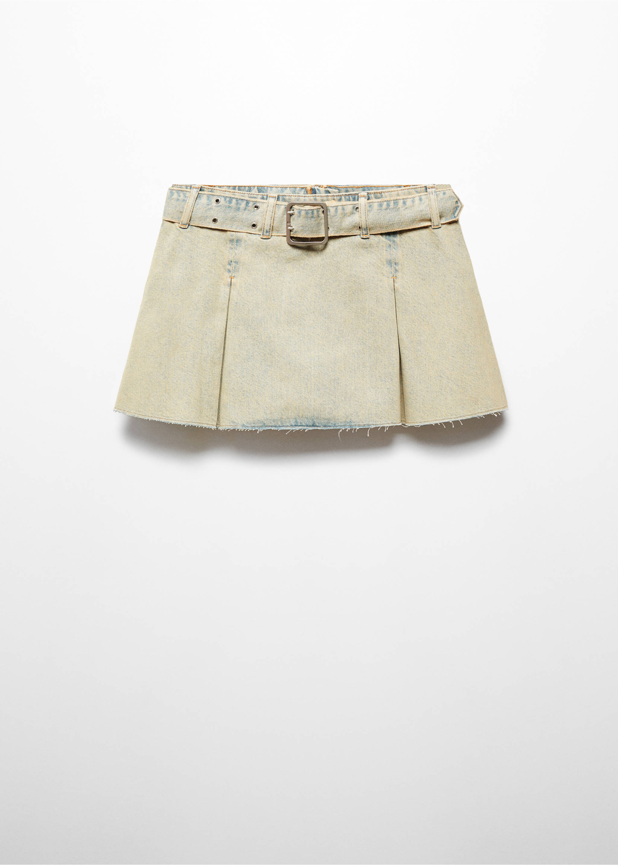 Denim mini-skirt with belt - Article without model, Medium Vintage Blue. Ref: 67084060-00.