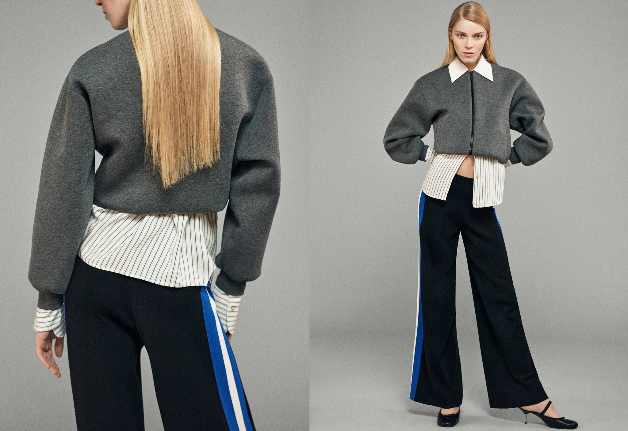 Straight knitted trousers - Panoramic plane