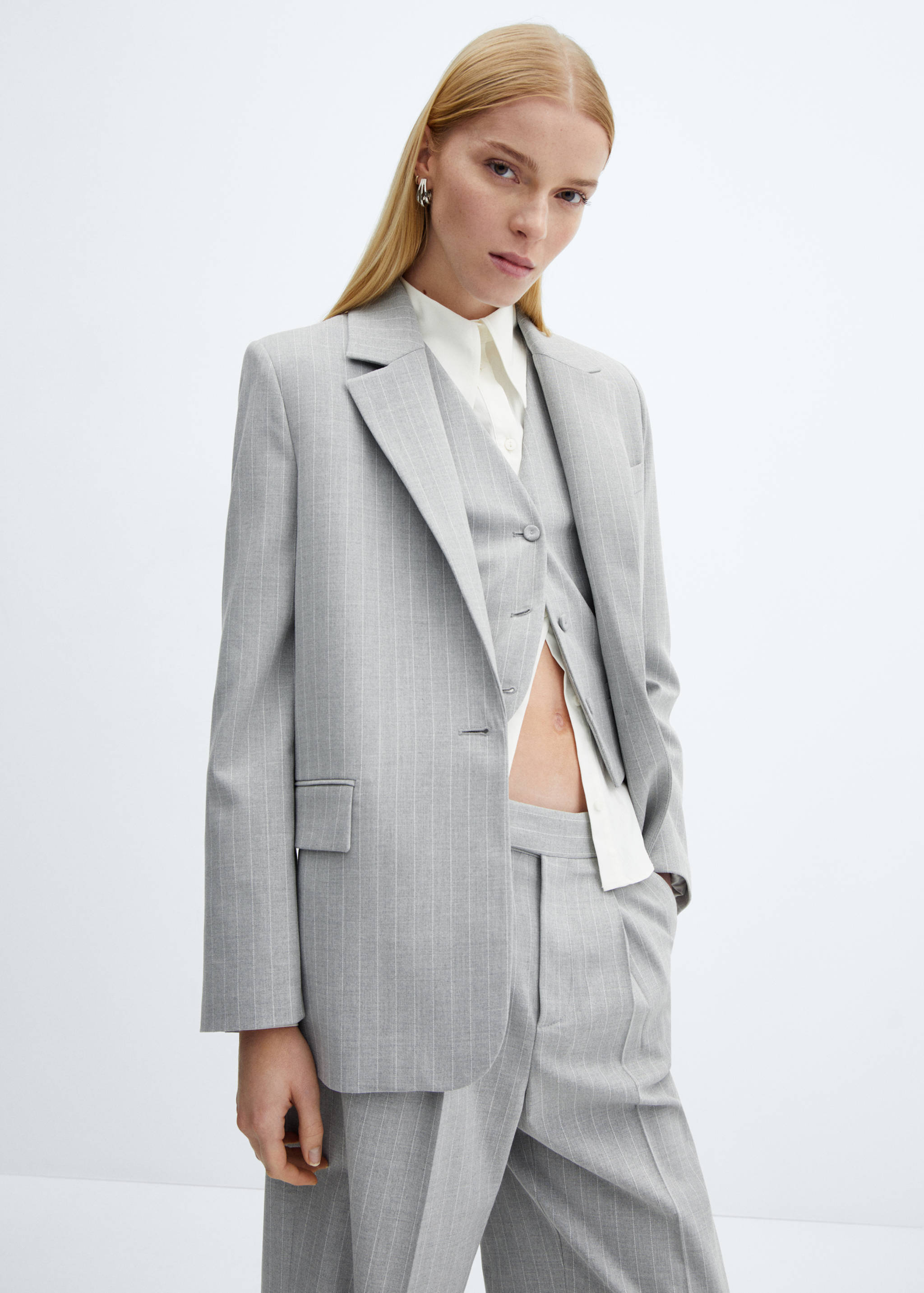 Pinstripe suit blazer - Medium plane