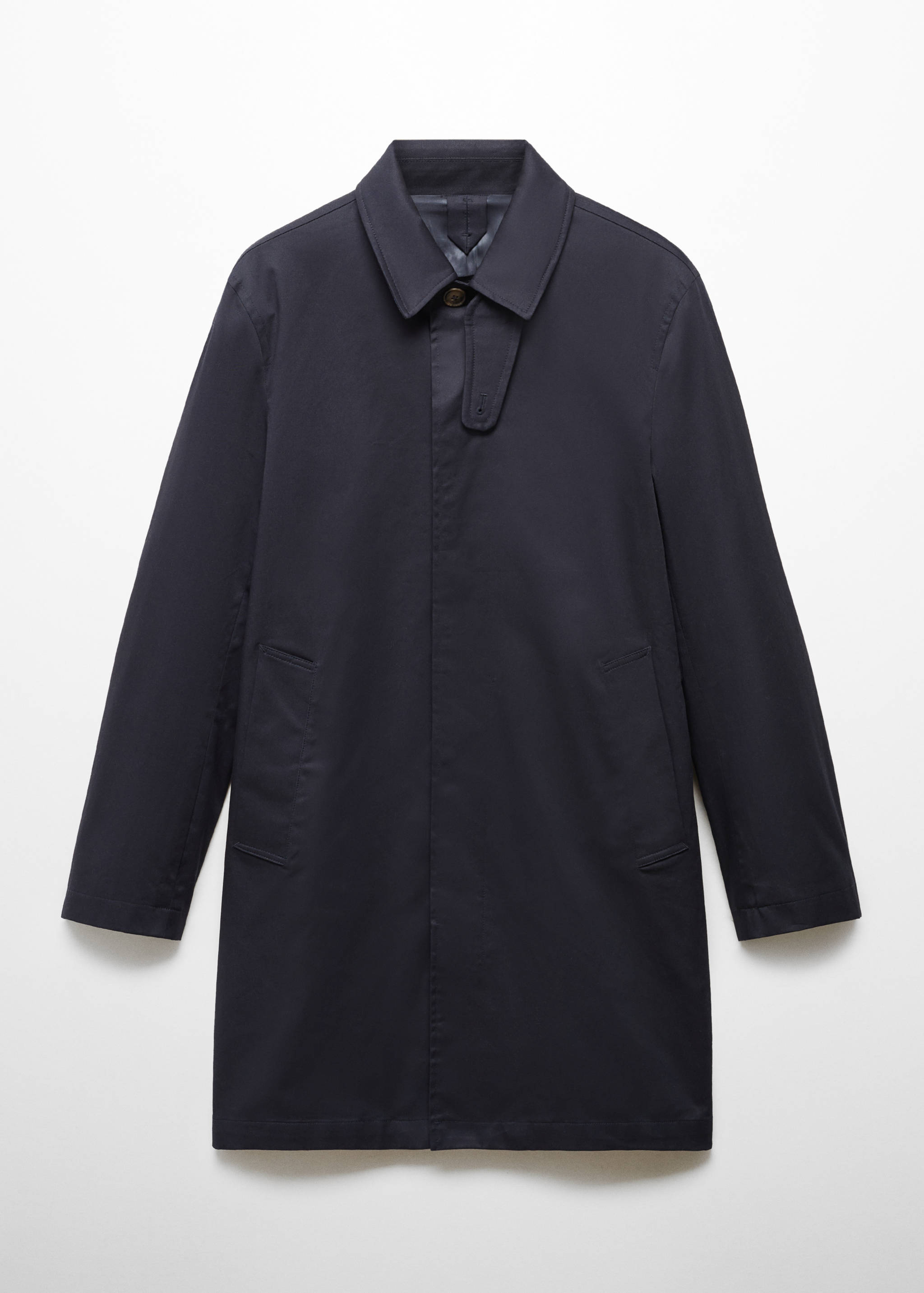 Trenchcoat i bomull detalj på kragen - Artikel utan modell