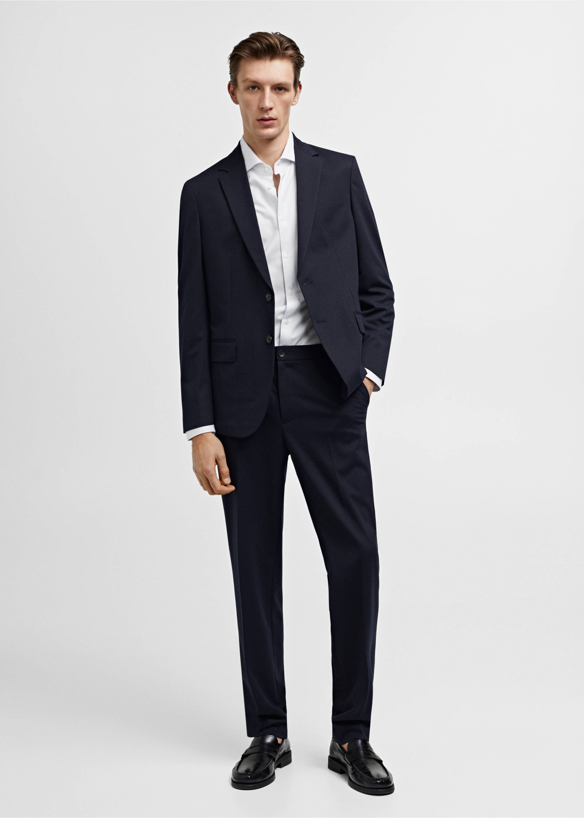 Slim fit cotton suit shirt - General plane, White. Ref: 67084441-00.