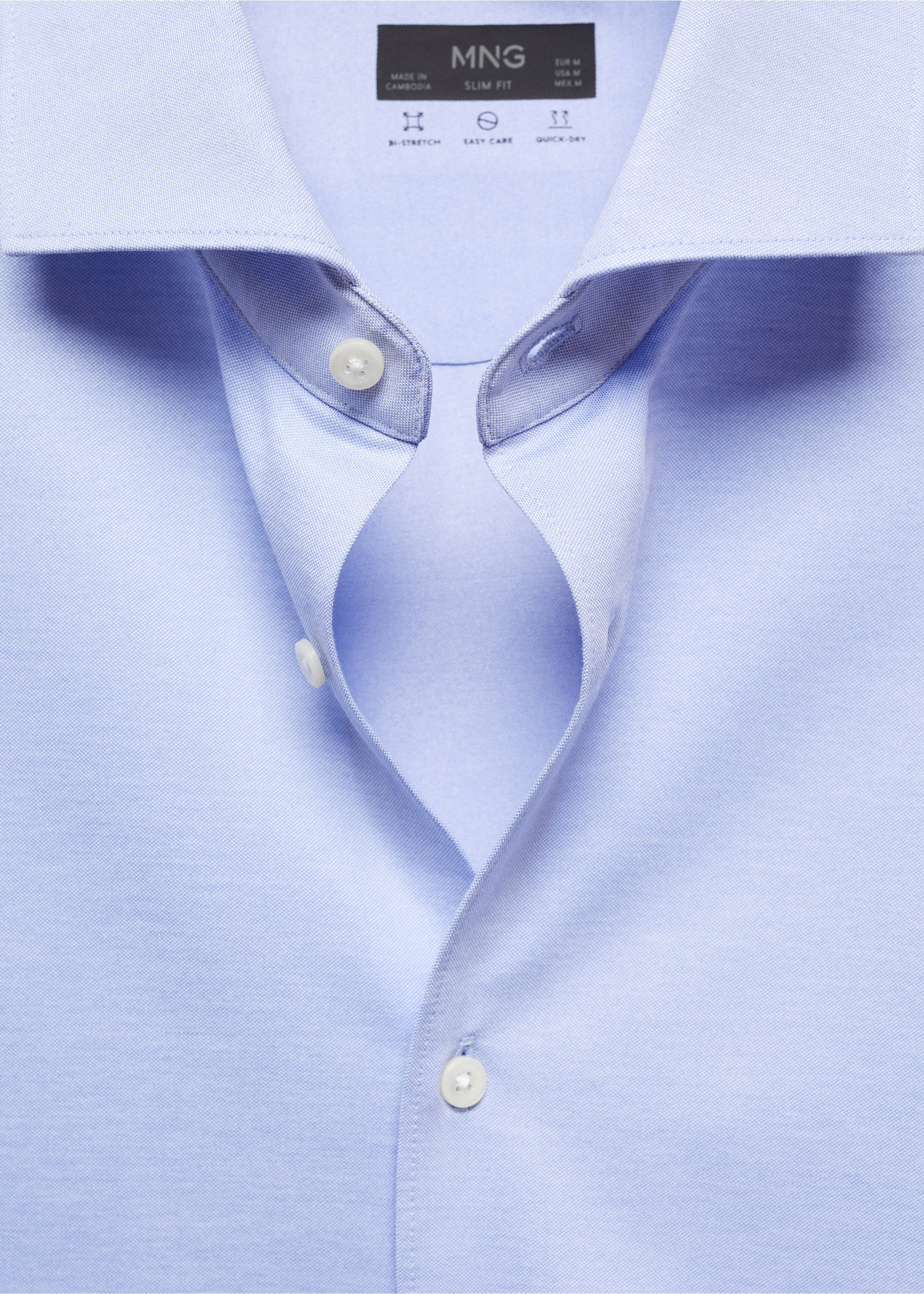 Slim fit cotton suit shirt - Details of the article 0, Sky Blue. Ref: 67084441-00.
