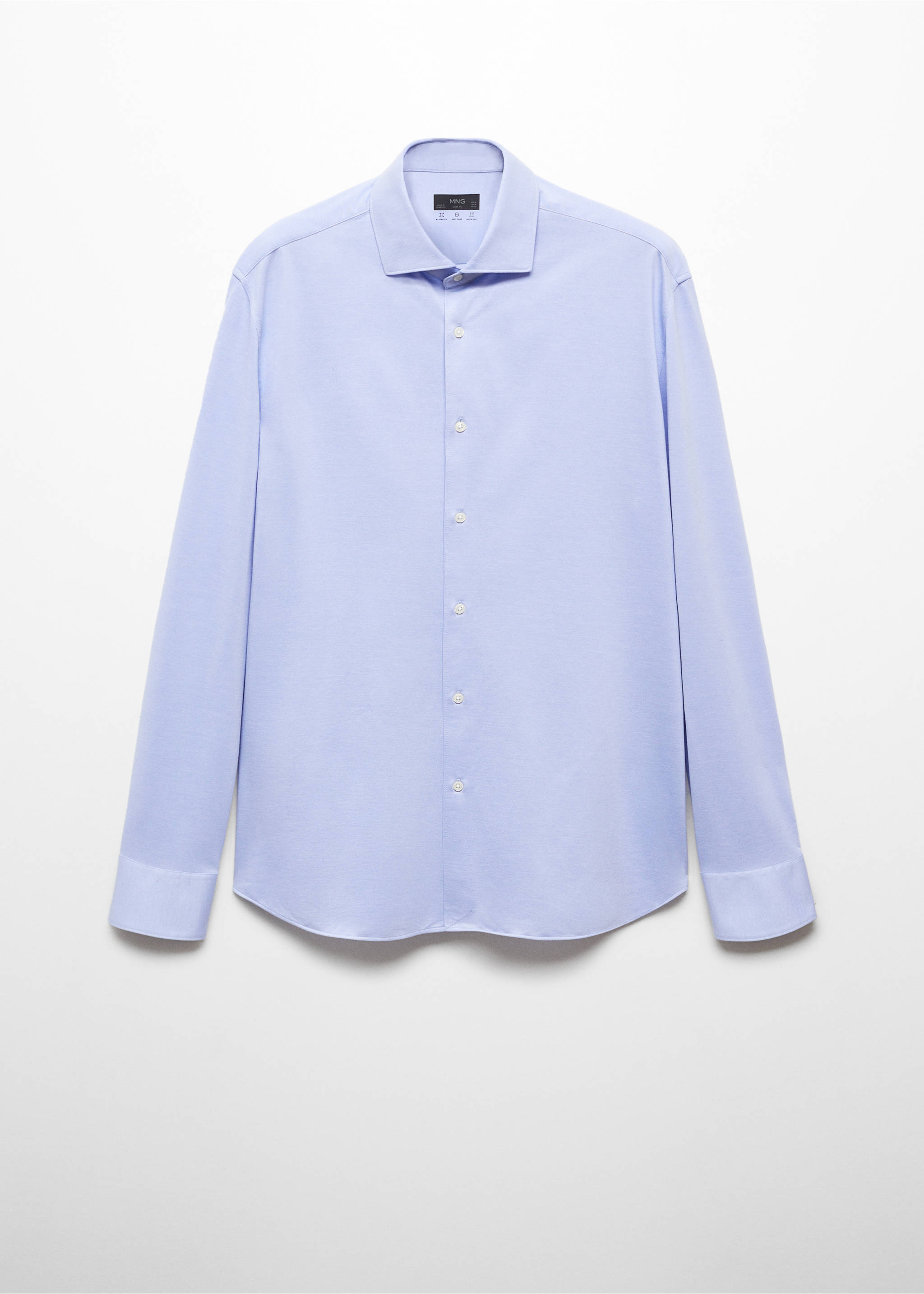 Slim fit cotton suit shirt - Article without model, Sky Blue. Ref: 67084441-00.