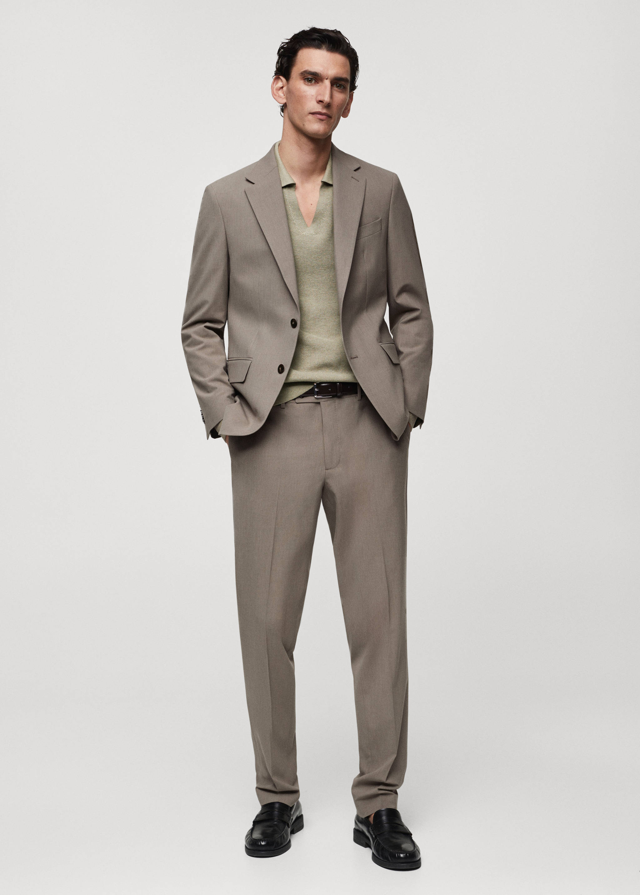 Slim-fit cold wool suit jacket - General plane