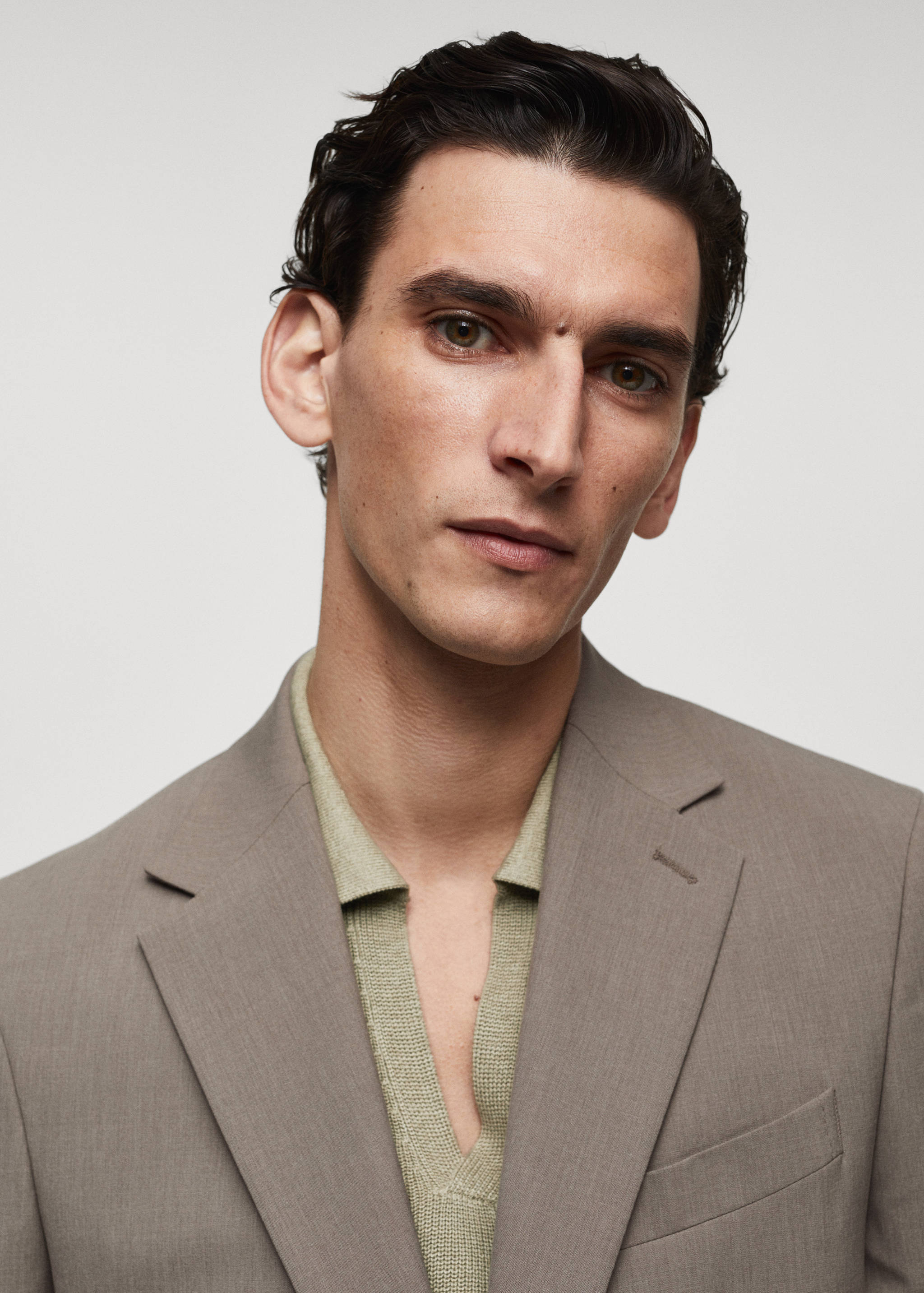 Slim-fit cold wool suit jacket - Details of the article 1