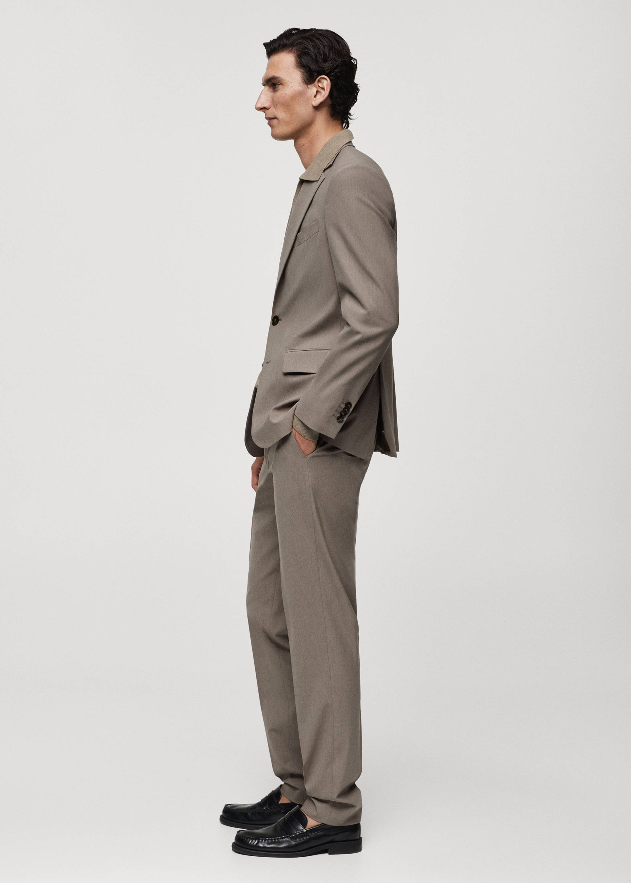 Slim-fit cold wool suit jacket - Details of the article 2