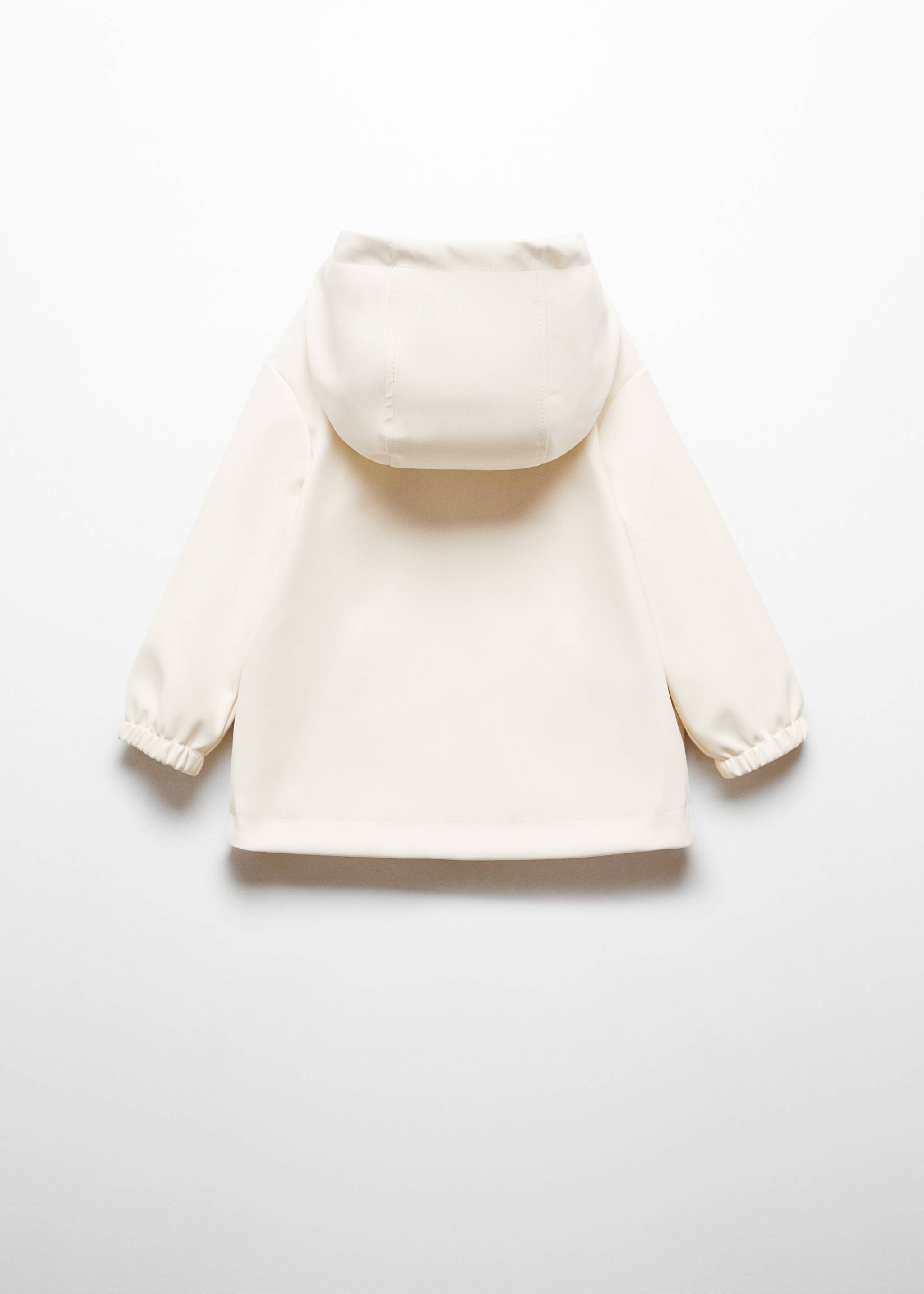 Raincoat hooded jacket - Reverse of the article, Ecru. Ref: 67084449-00.