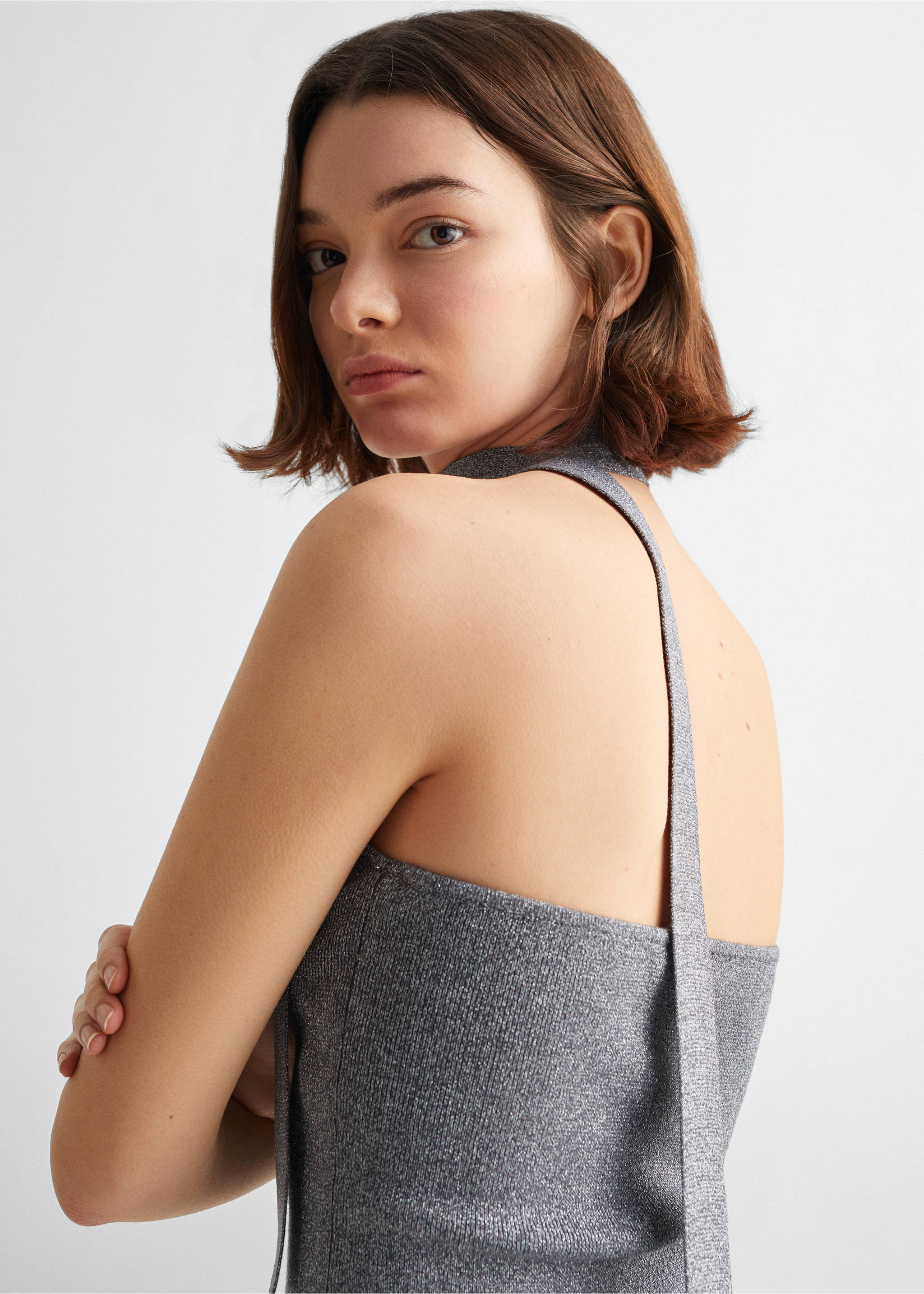 Top bandeau brillant - Détail de l'article 1, Gris anthracite. Ref: 67084455-00.