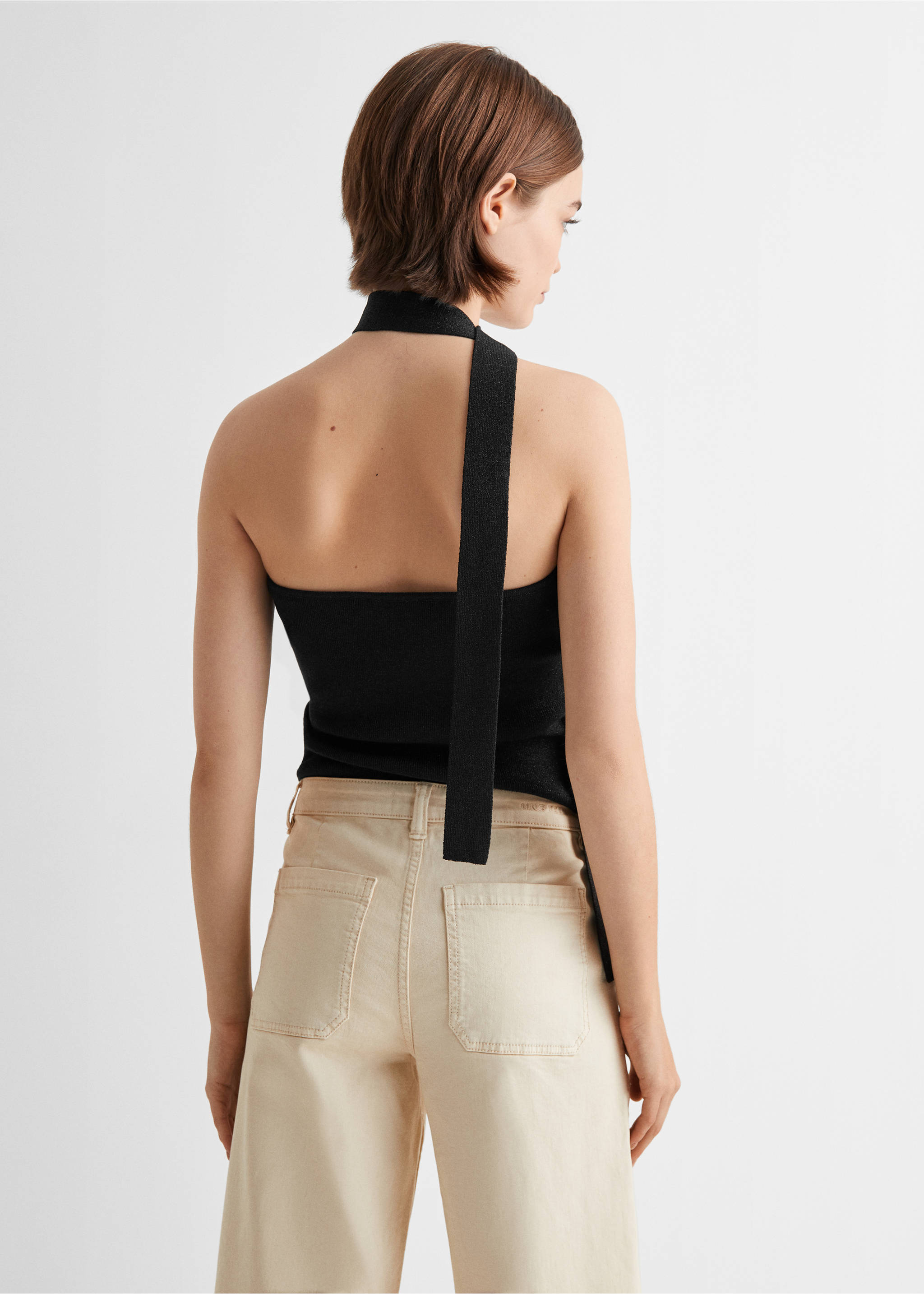 Top bandeau brillant - Verso de l’article, Noir. Ref: 67084455-00.