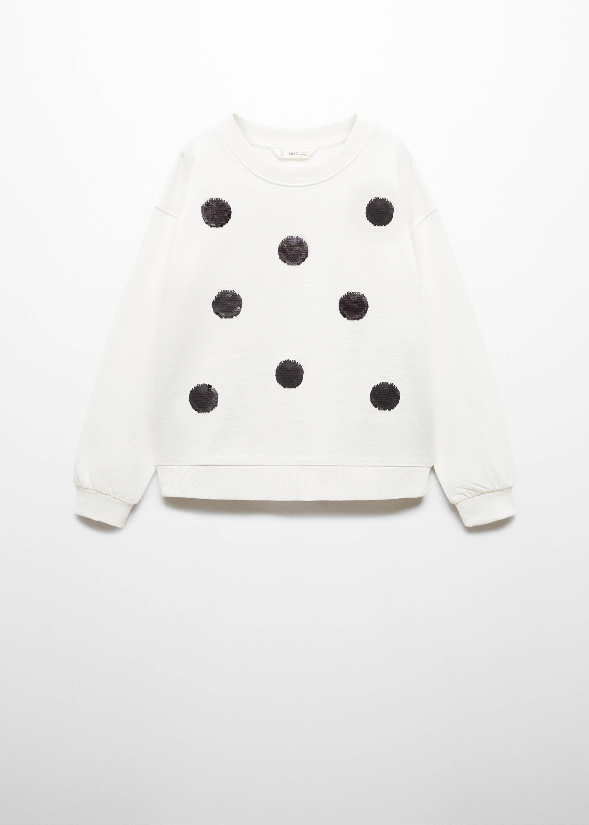 Cotton sweatshirt with sequins - Article without model, Off White. Ref: 67084458-00.