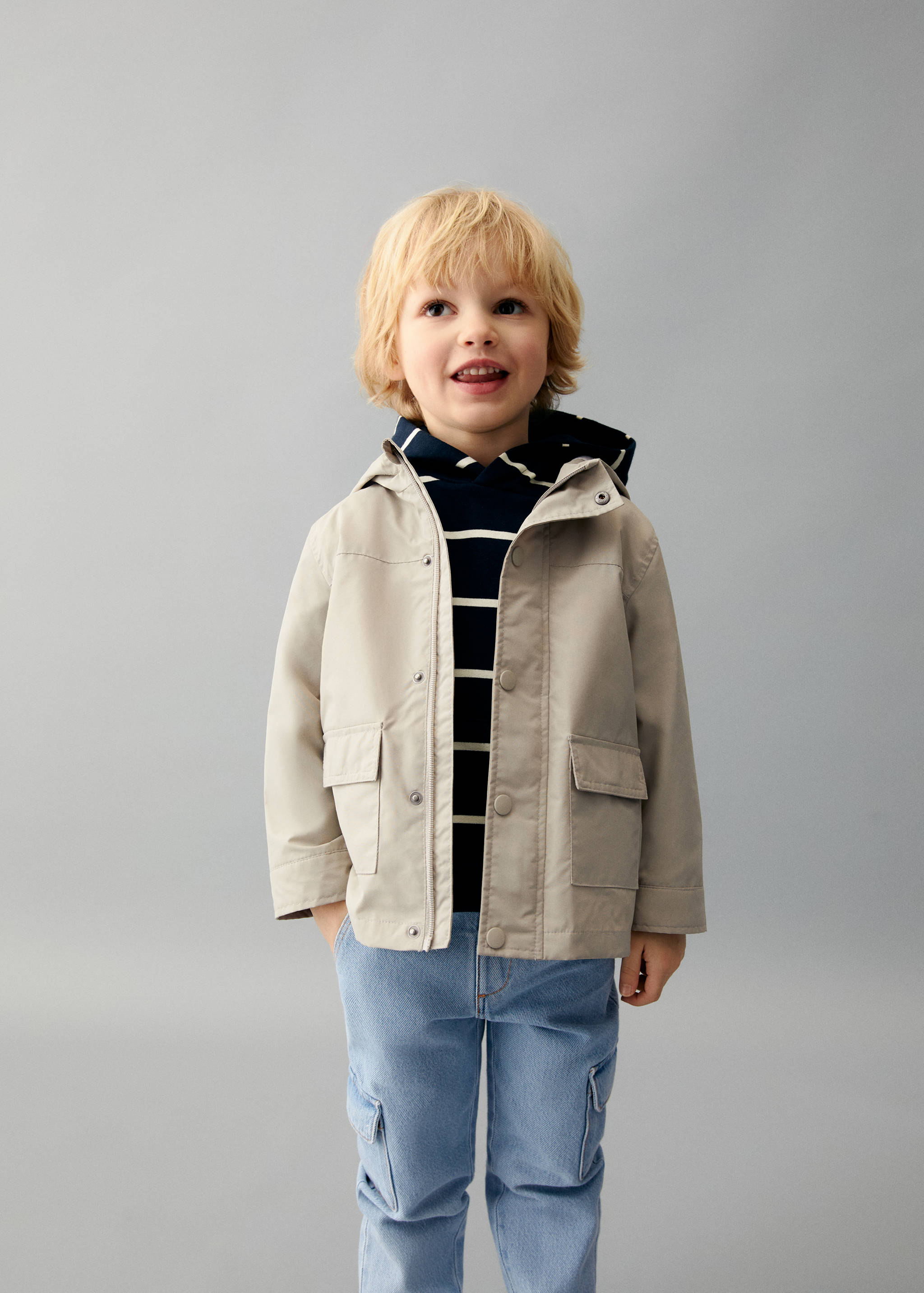 Hooded parka with pocket - Medium plane