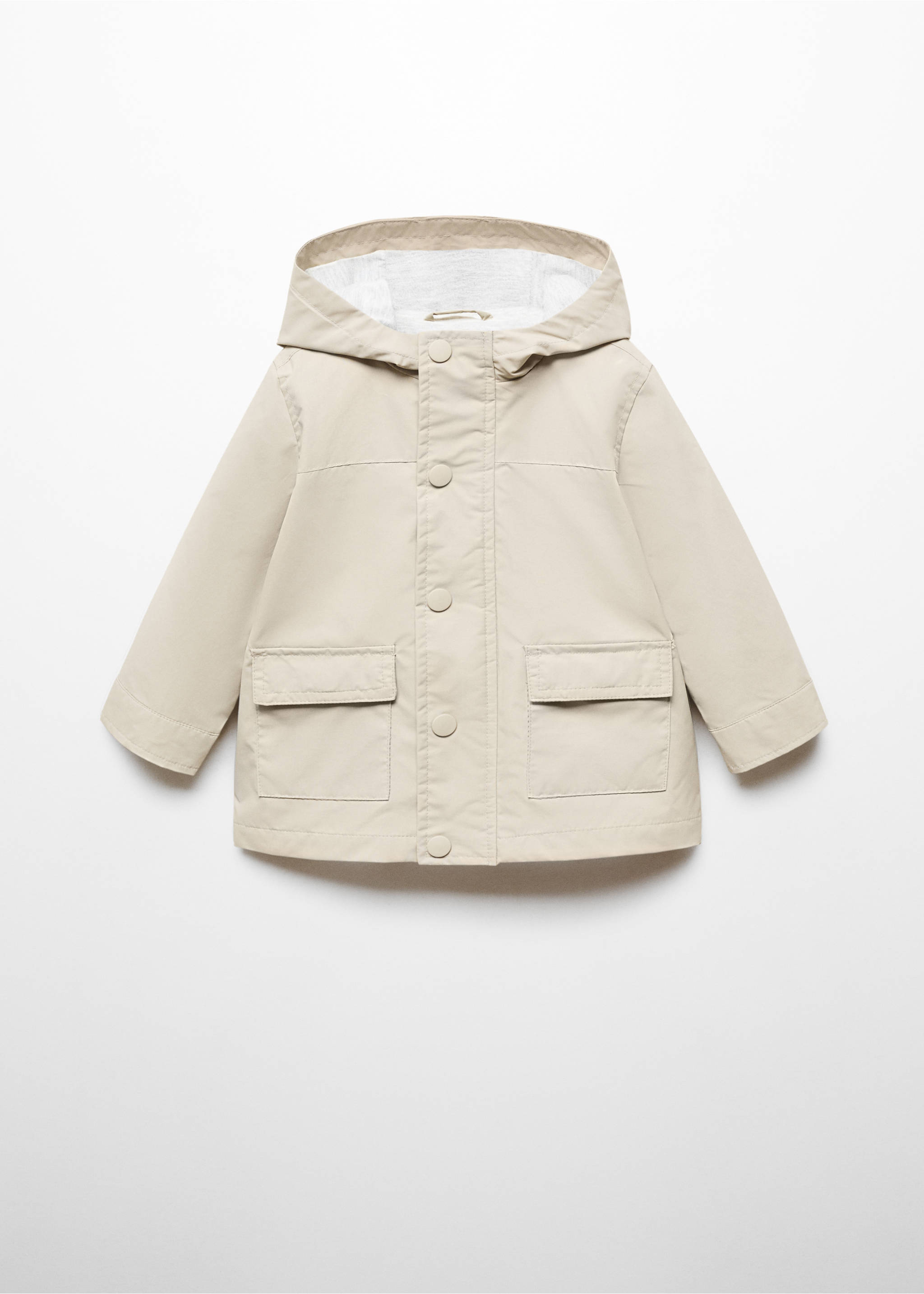 Hooded parka with pocket - Article without model, Mint Green. Ref: 67084459-00.