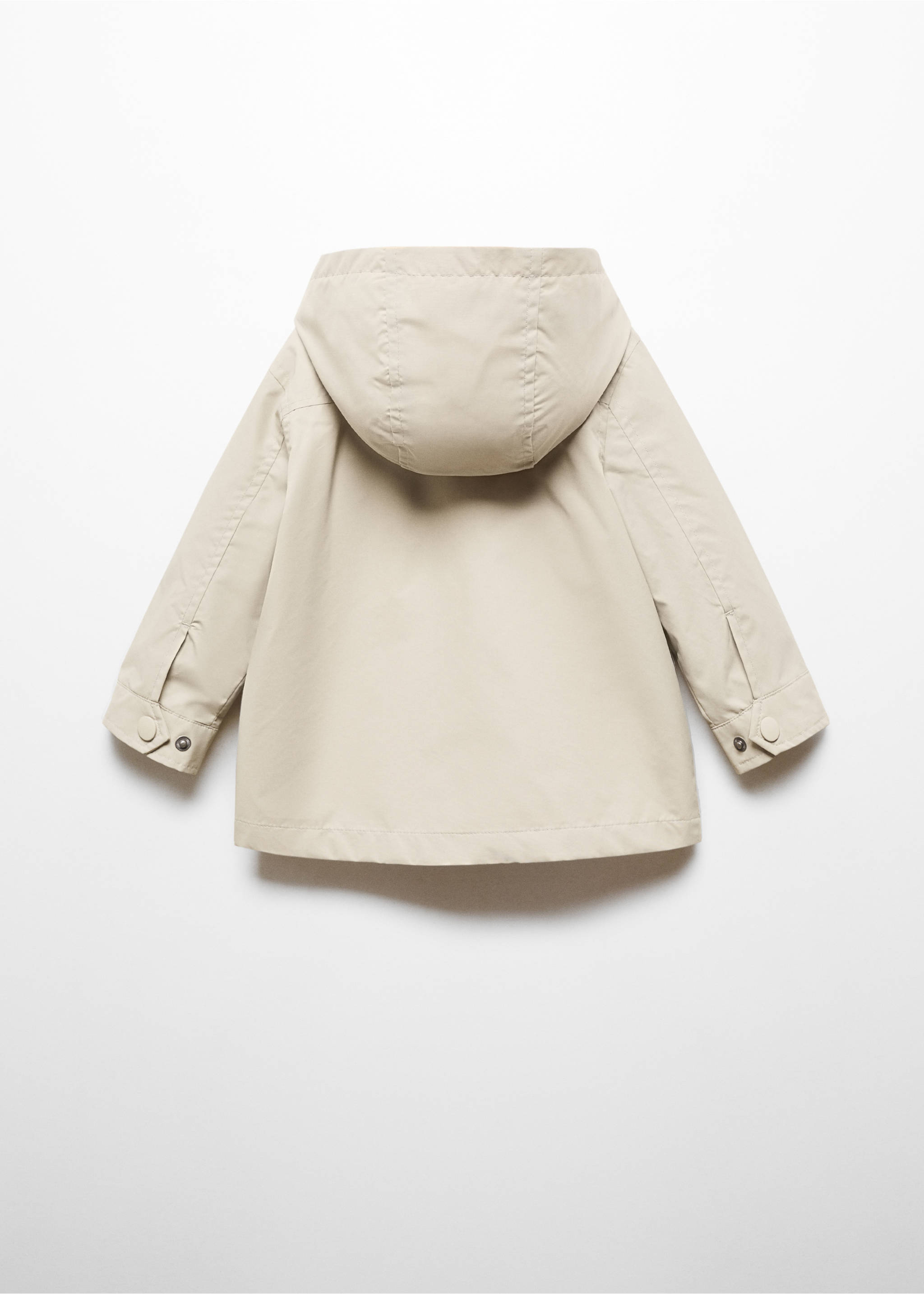 Hooded parka with pocket - Reverse of the article, Mint Green. Ref: 67084459-00.