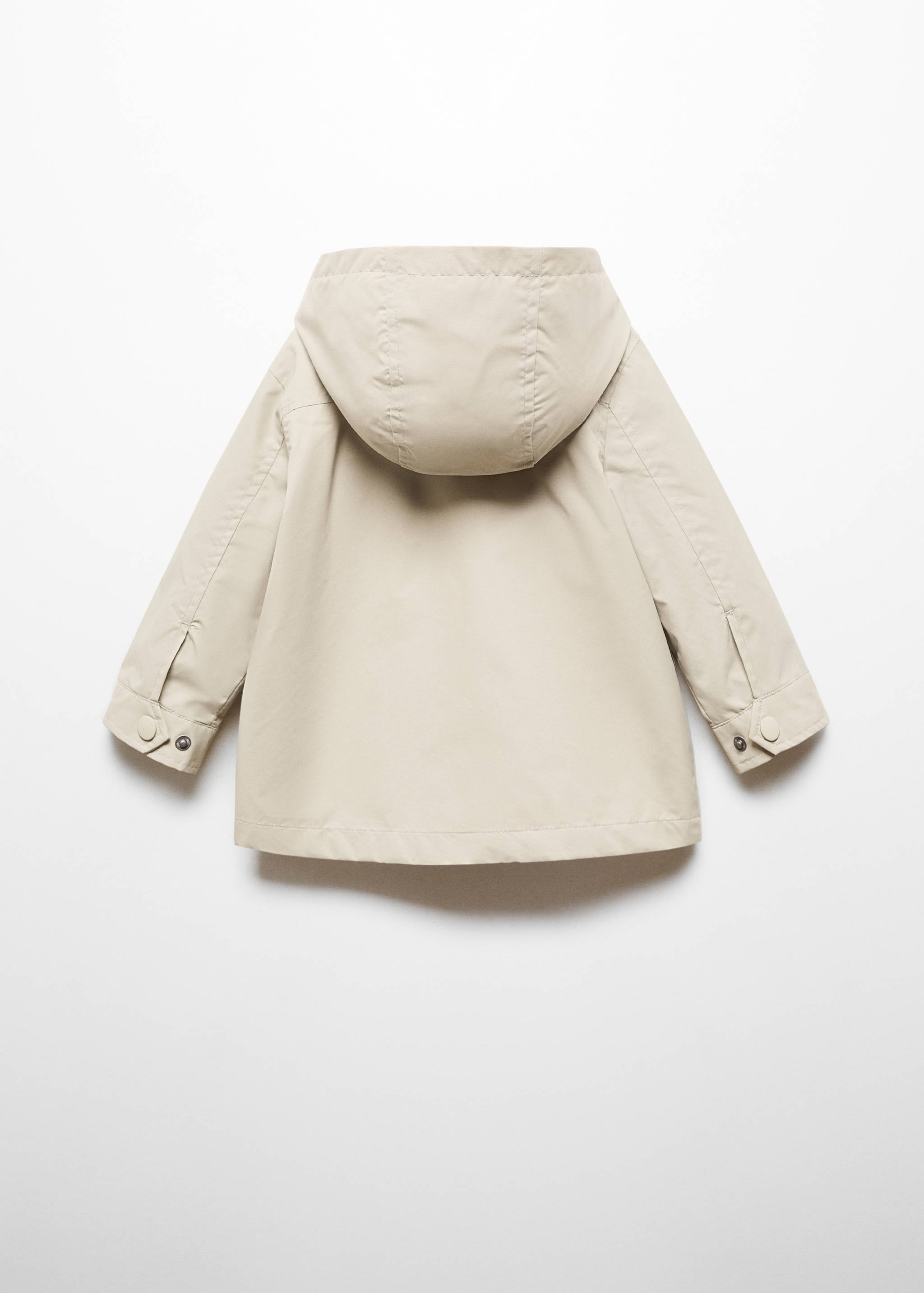 Hooded parka with pocket - Reverse of the article