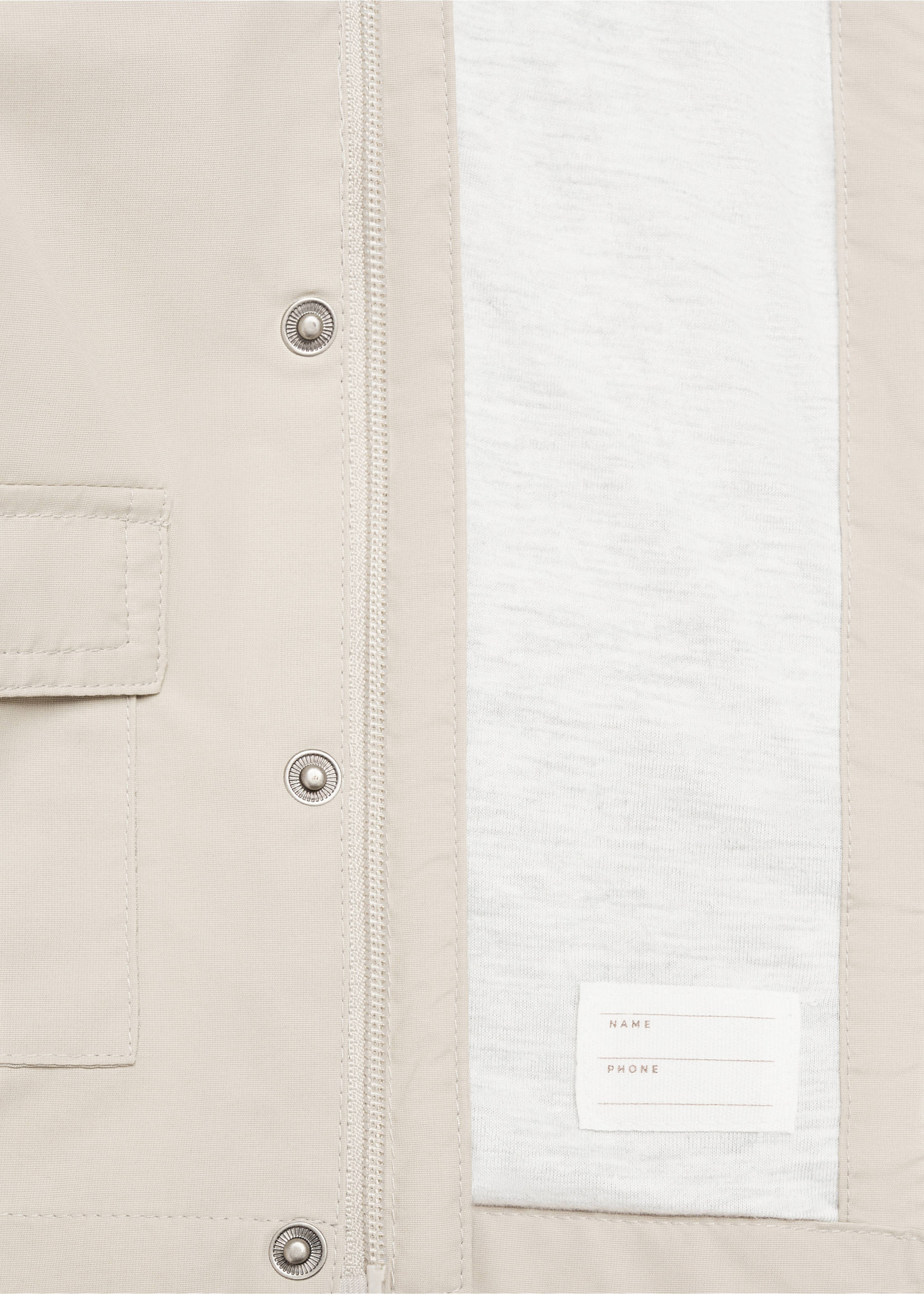 Hooded parka with pocket - Details of the article 8, Mint Green. Ref: 67084459-00.