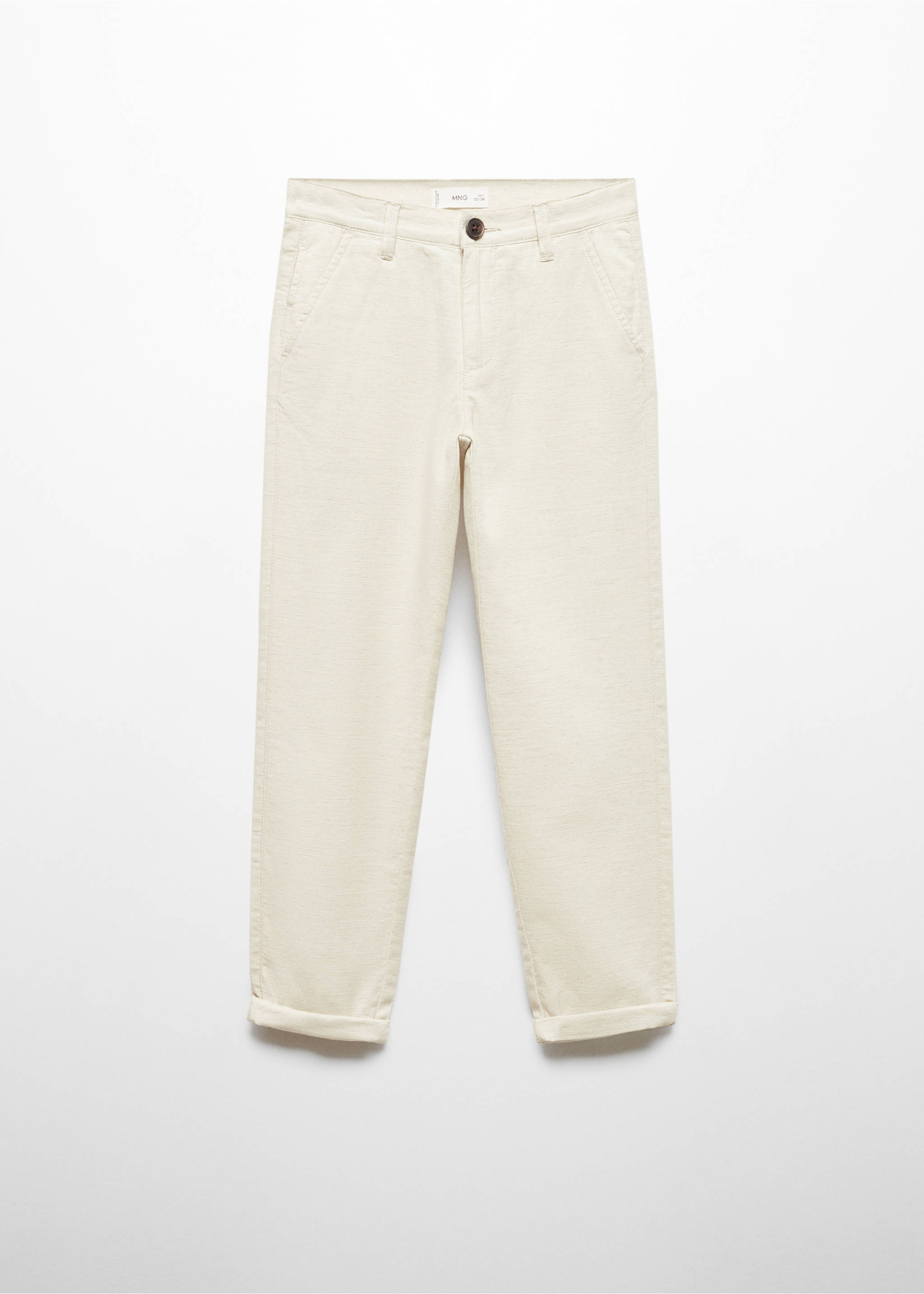 Pantalon chino lin - Article sans modèle, Beige. Ref: 67084784-00.