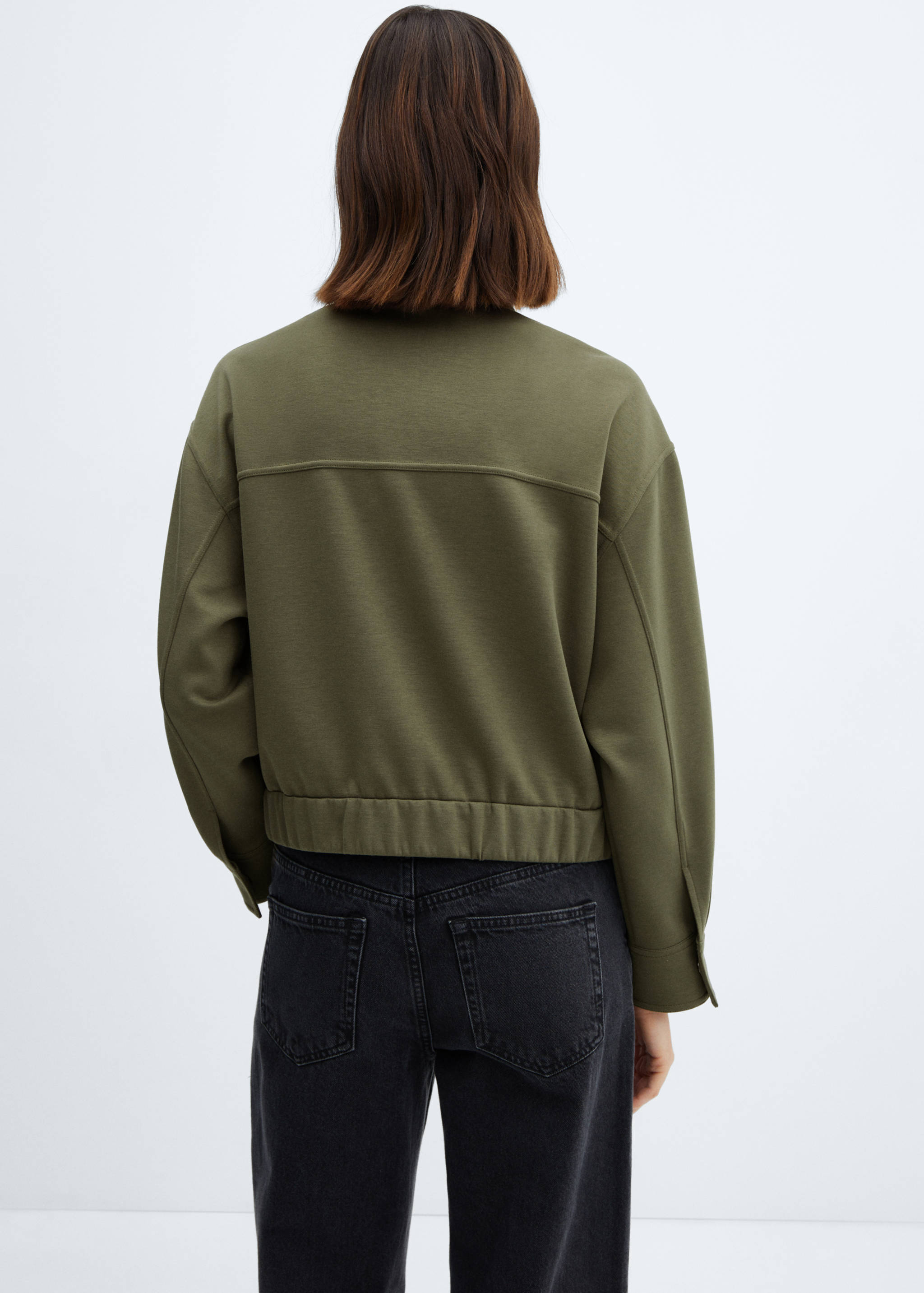 Kurtka bomber z dekoracyjnymi szwami - Tylna strona artykułu