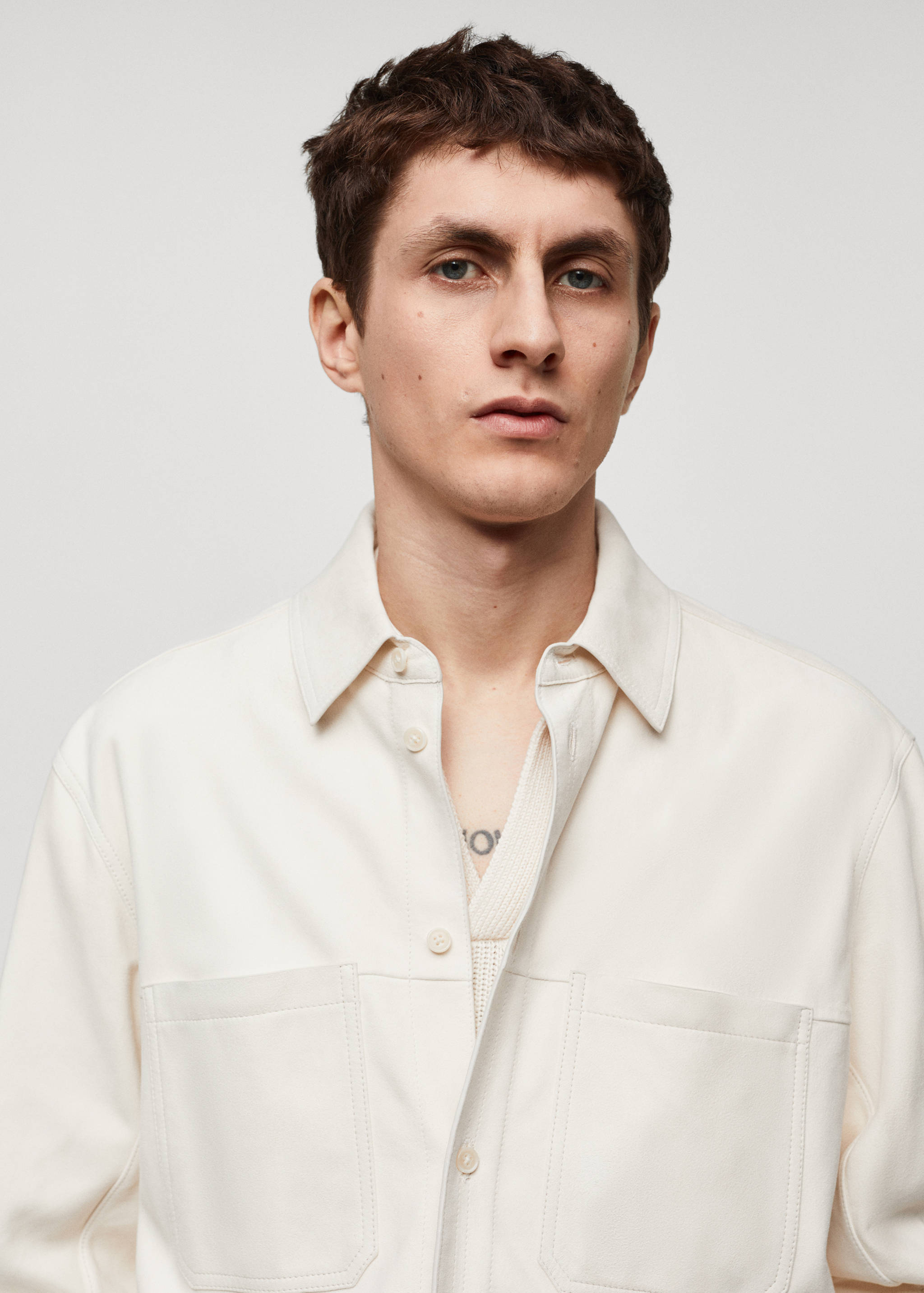 Overshirt aus 100 % Leder mit Taschen - Detail des Artikels 1