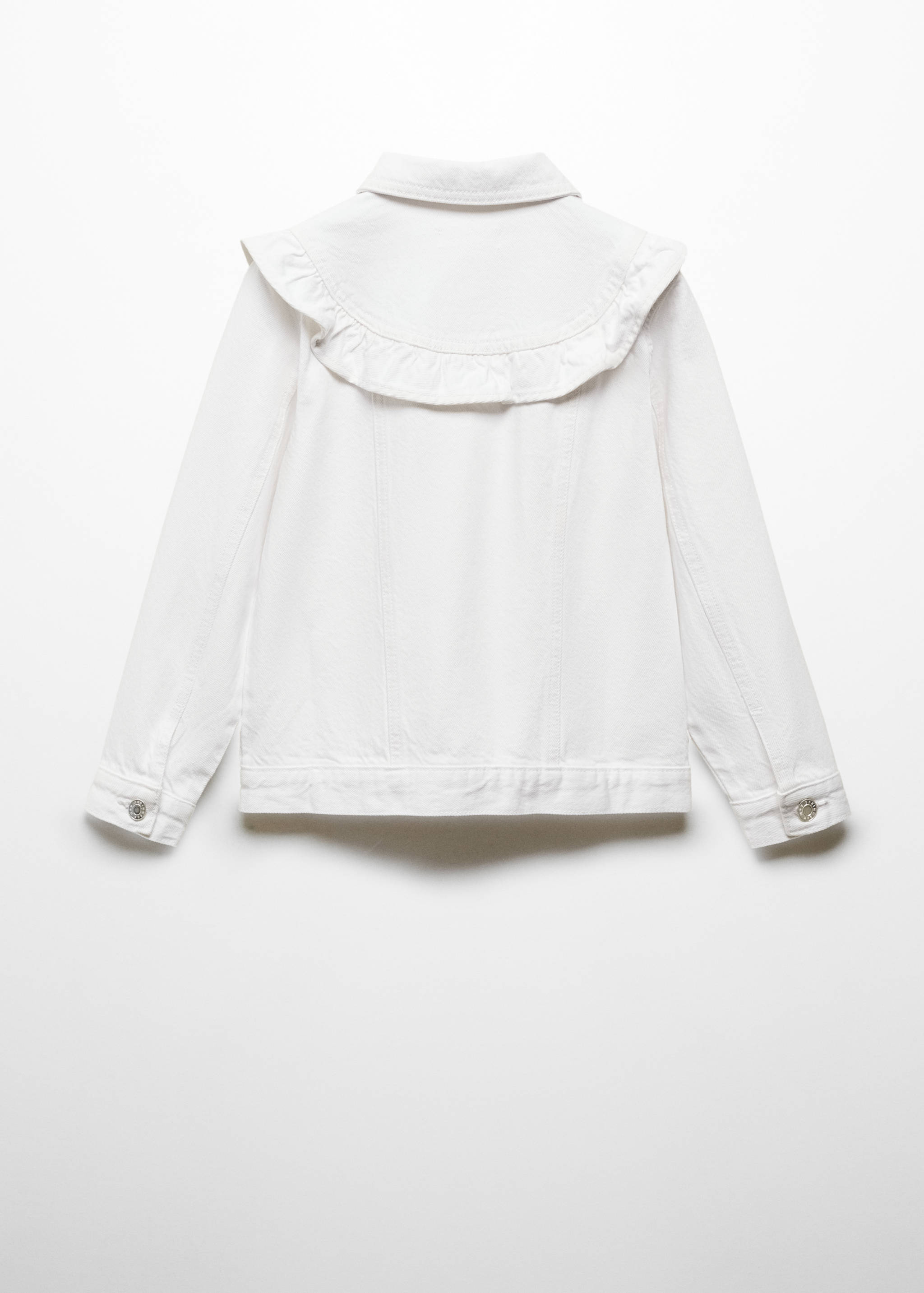 Jeansjacke mit Rüschen - Rückseite des Artikels