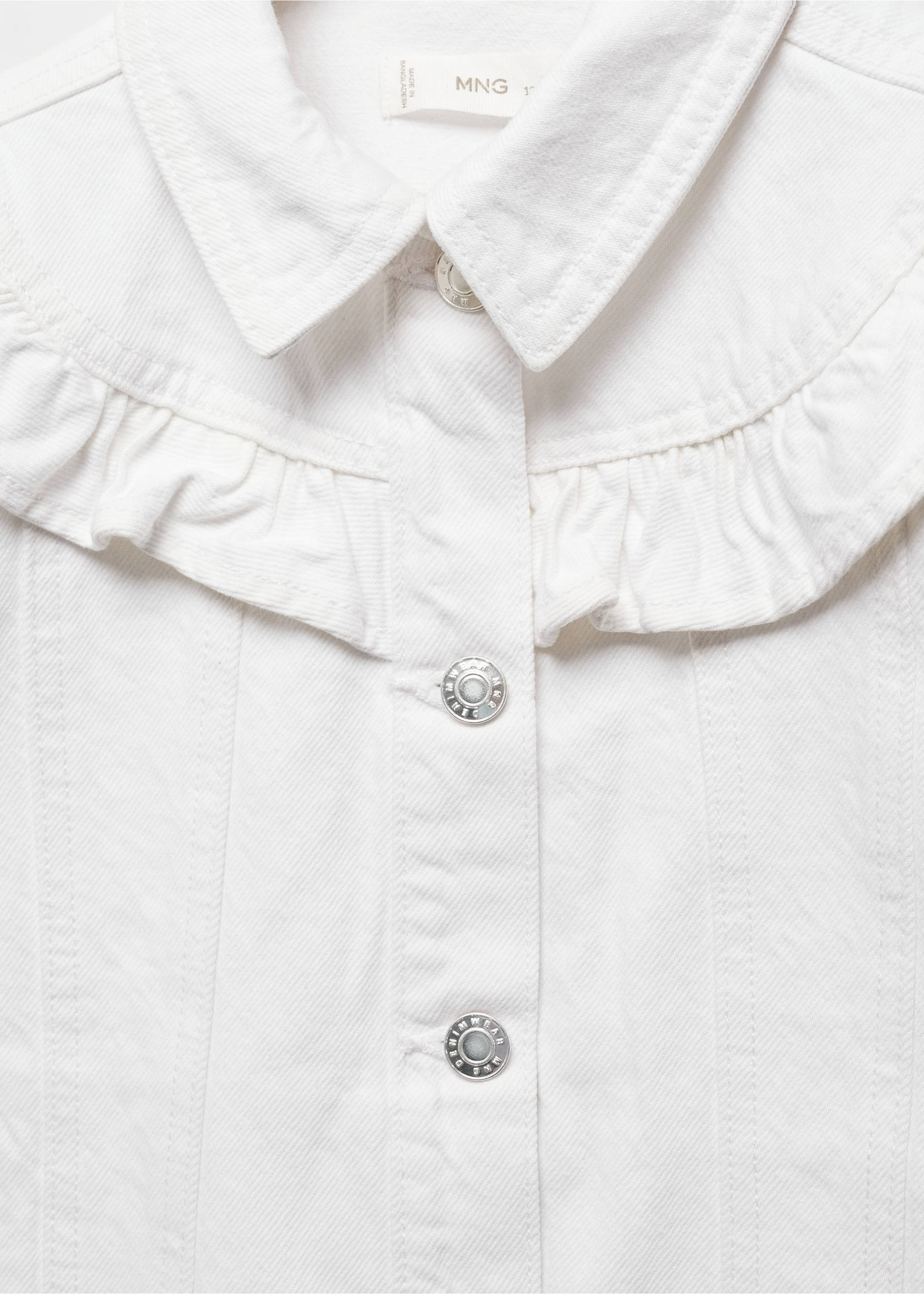 Cowgirl jacket with ruffles - Details of the article 8, White. Ref: 67085139-00.
