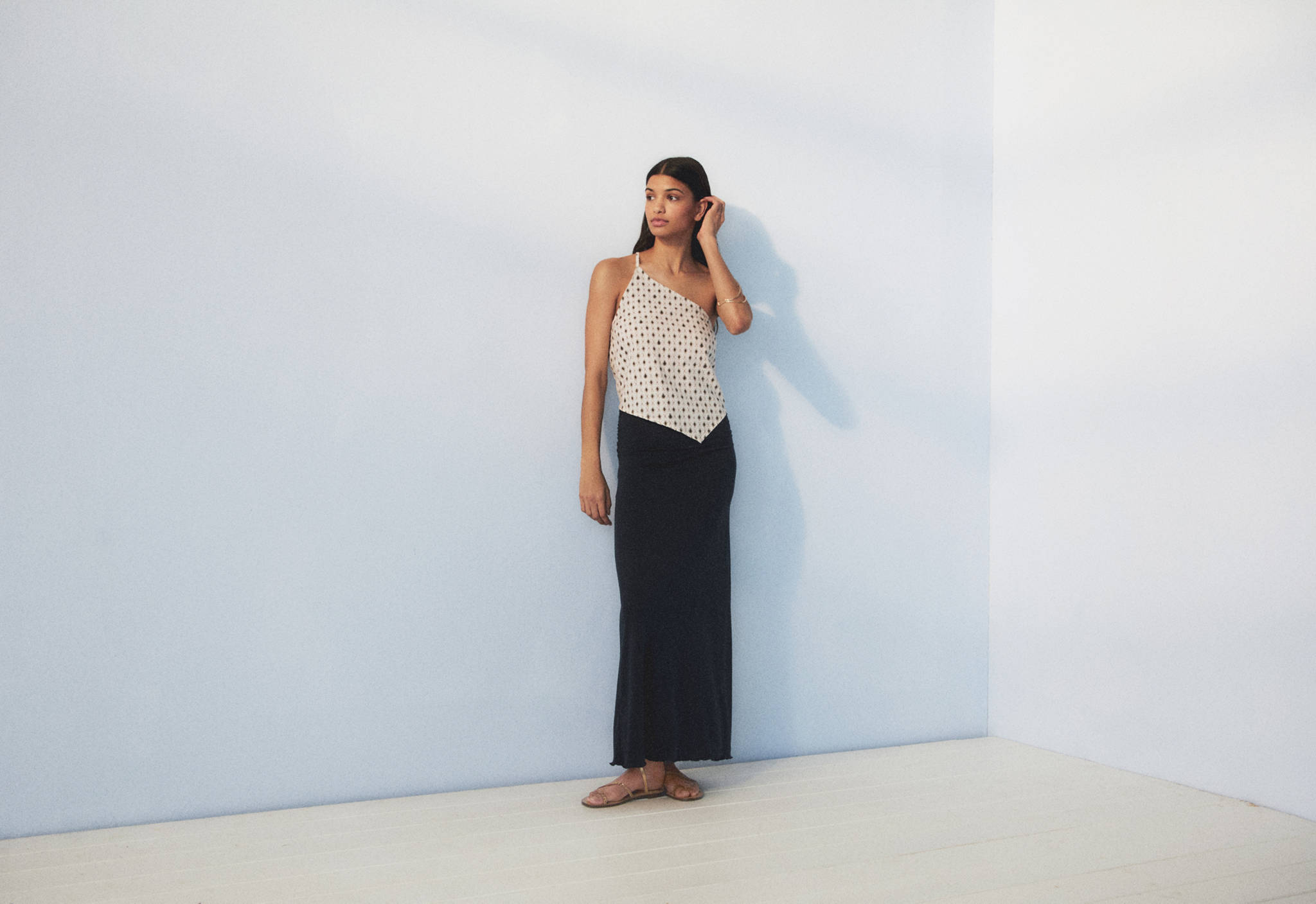Fluid midi skirt - Panoramic plane
