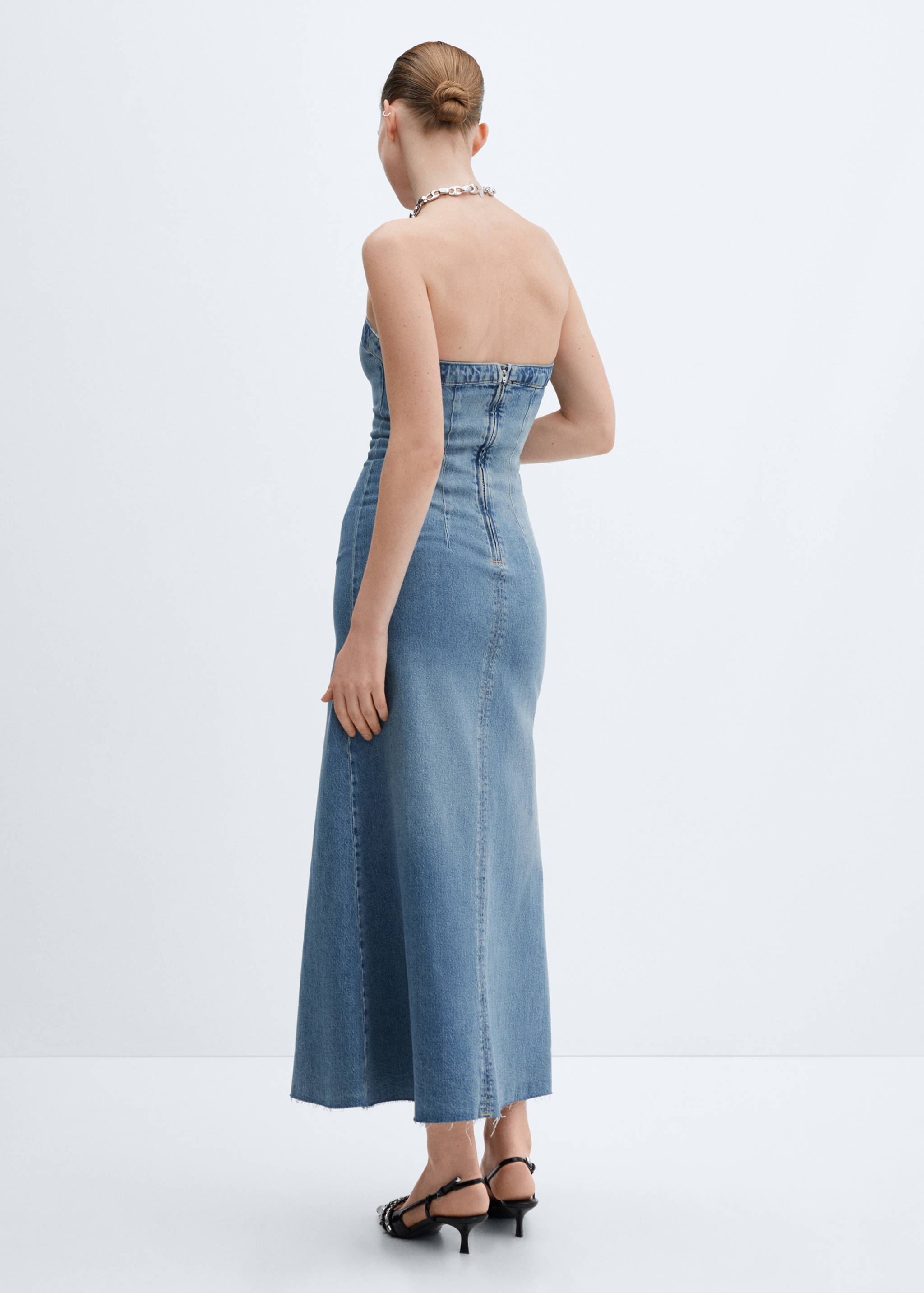 Strapless denim dress - Reverse of the article