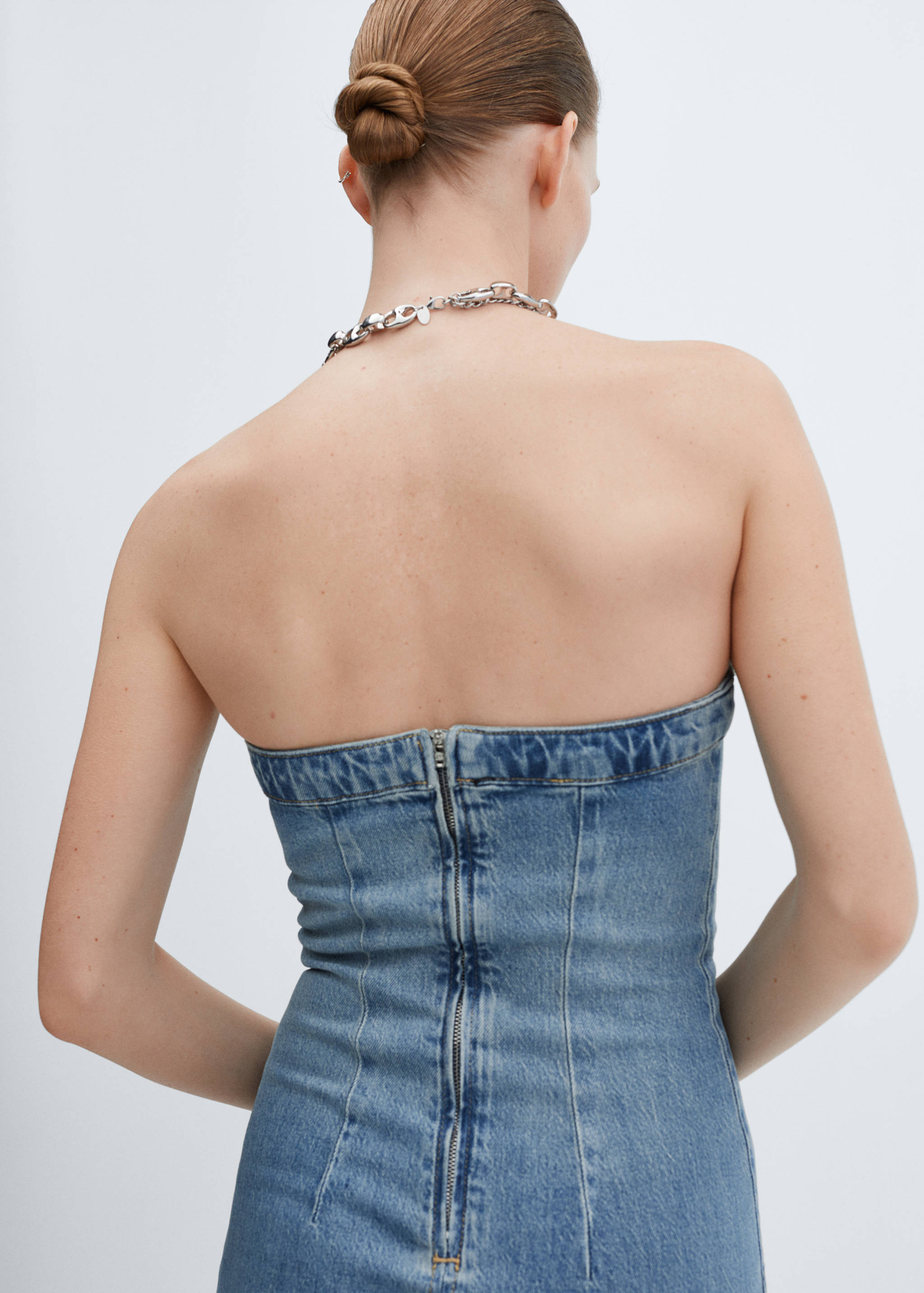 Strapless denim dress - Details of the article 2