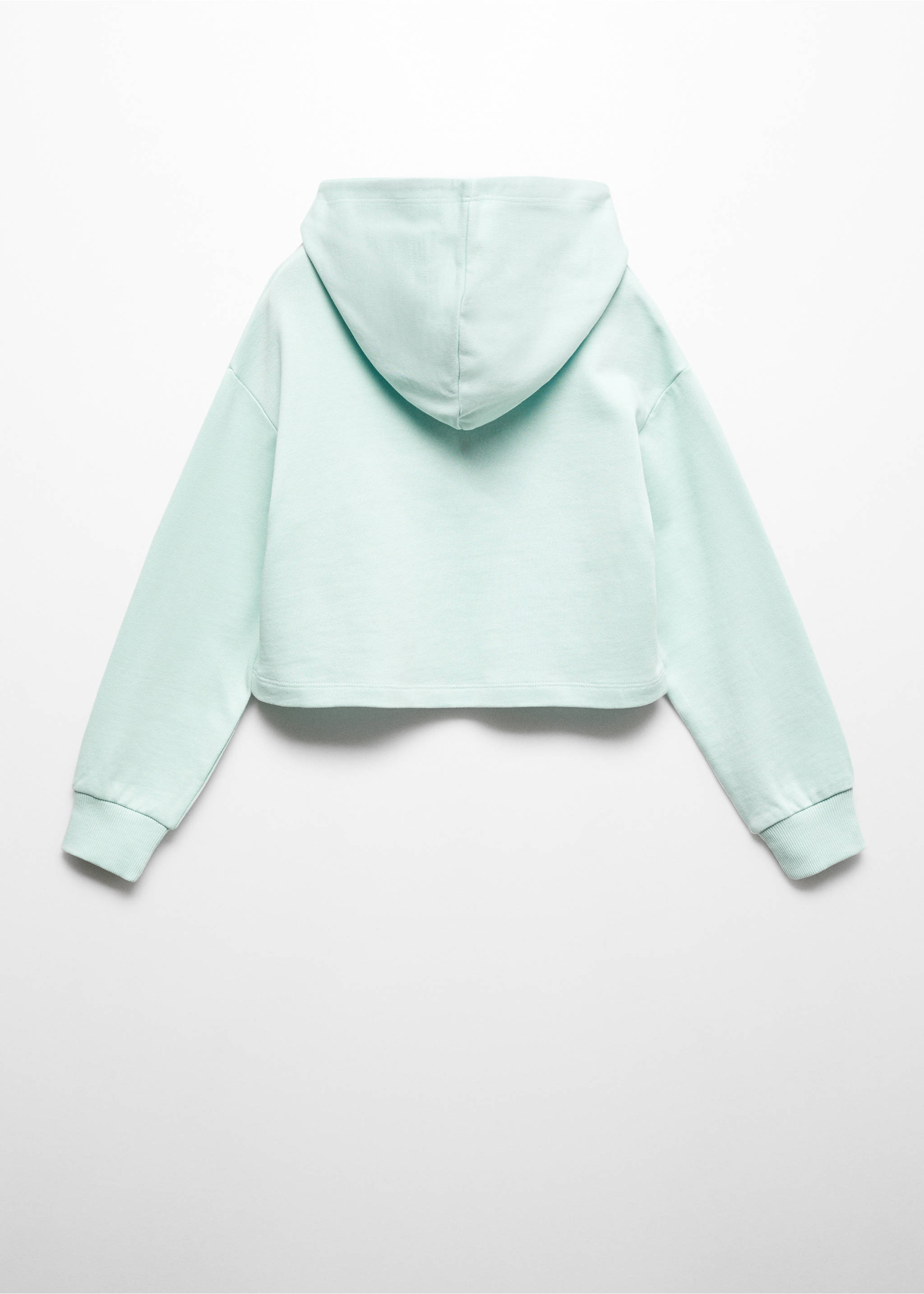 Cropped sweatshirt with message - Reverse of the article, Aqua Green. Ref: 67085152-00.