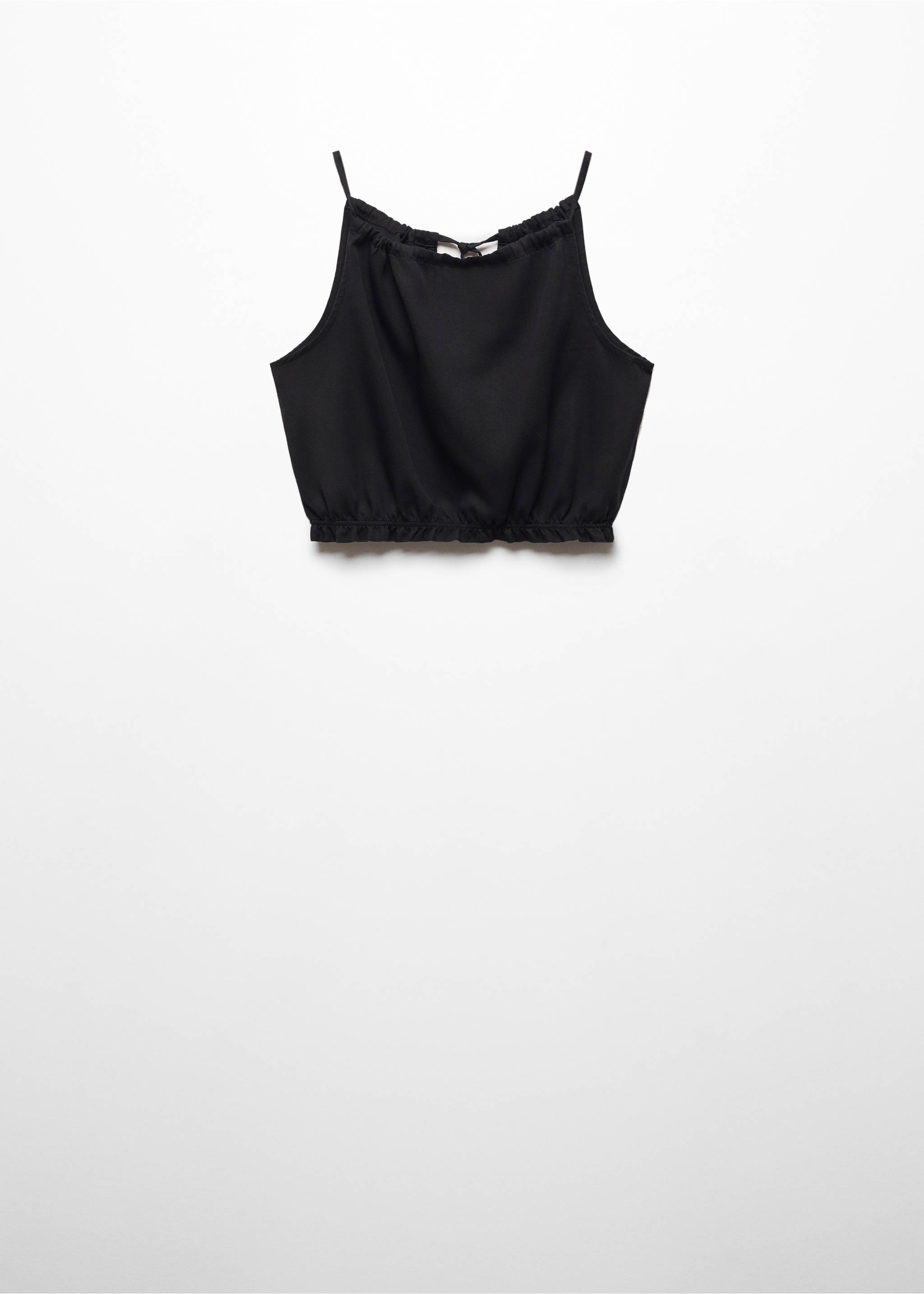 Draped crop top - Article without model, Black. Ref: 67085153-00.