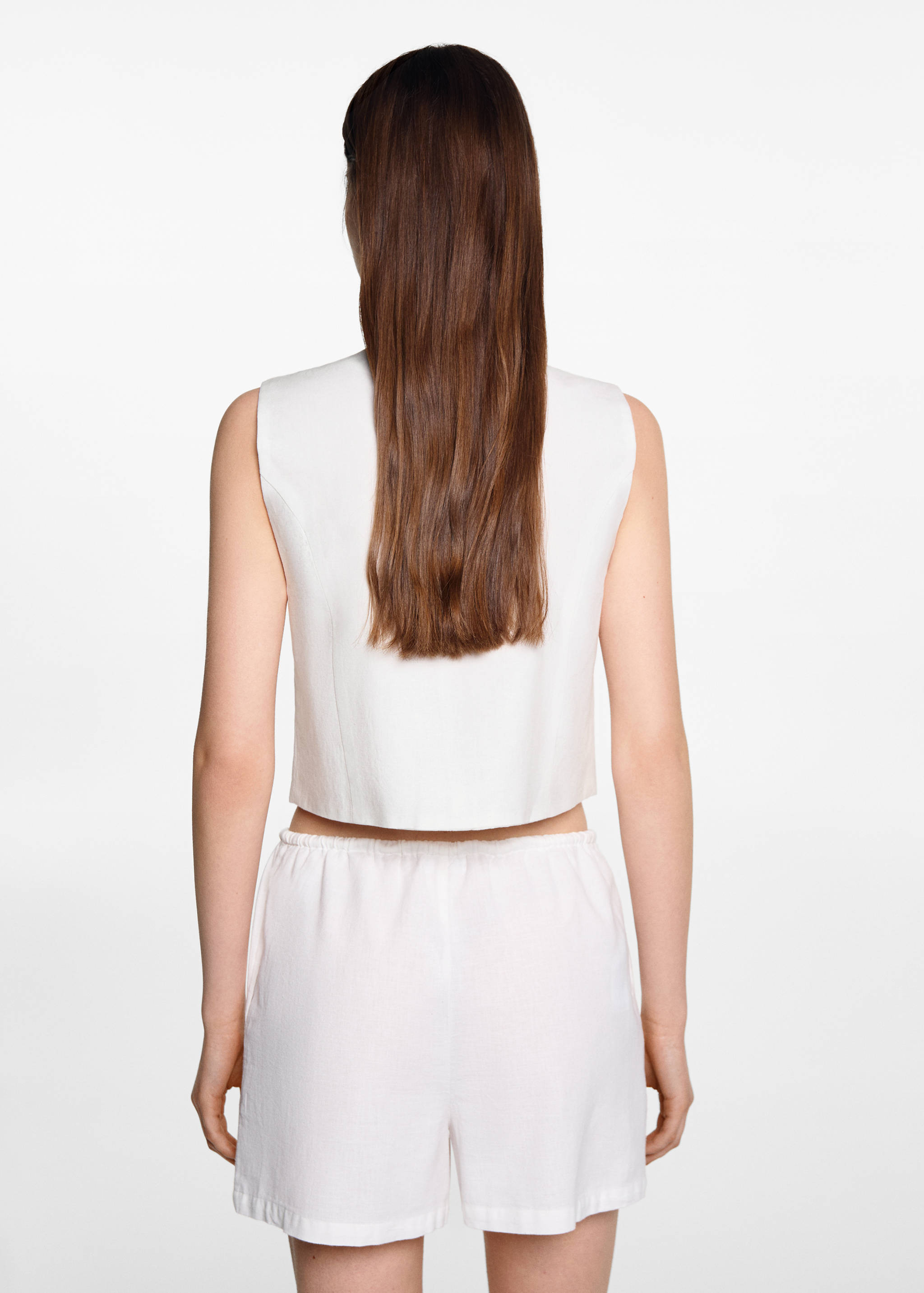 Linen waistcoat with buttons - Reverse of the article