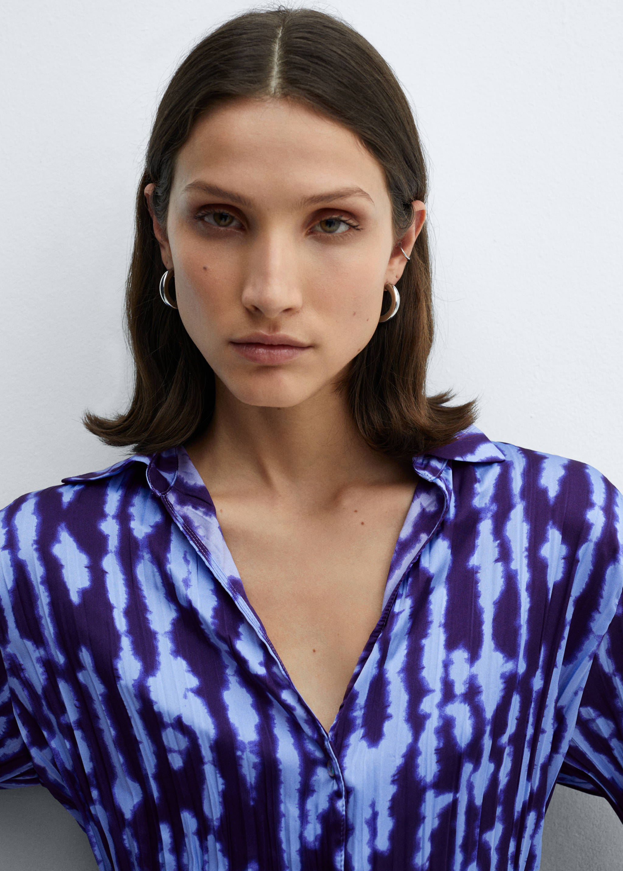 Mönstrad smockad skjorta - Detaljer om artikeln 1