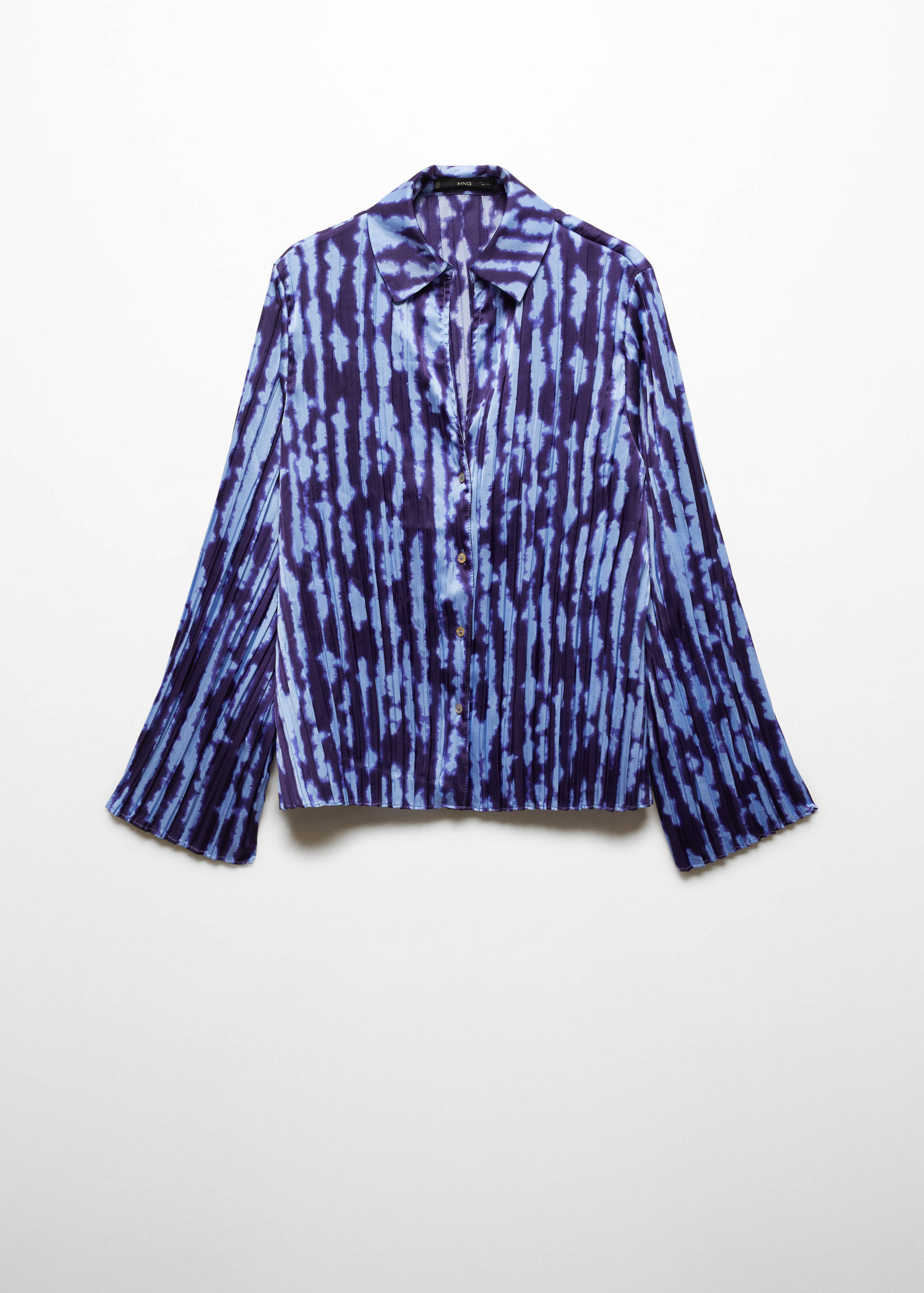 Mönstrad smockad skjorta - Artikel utan modell