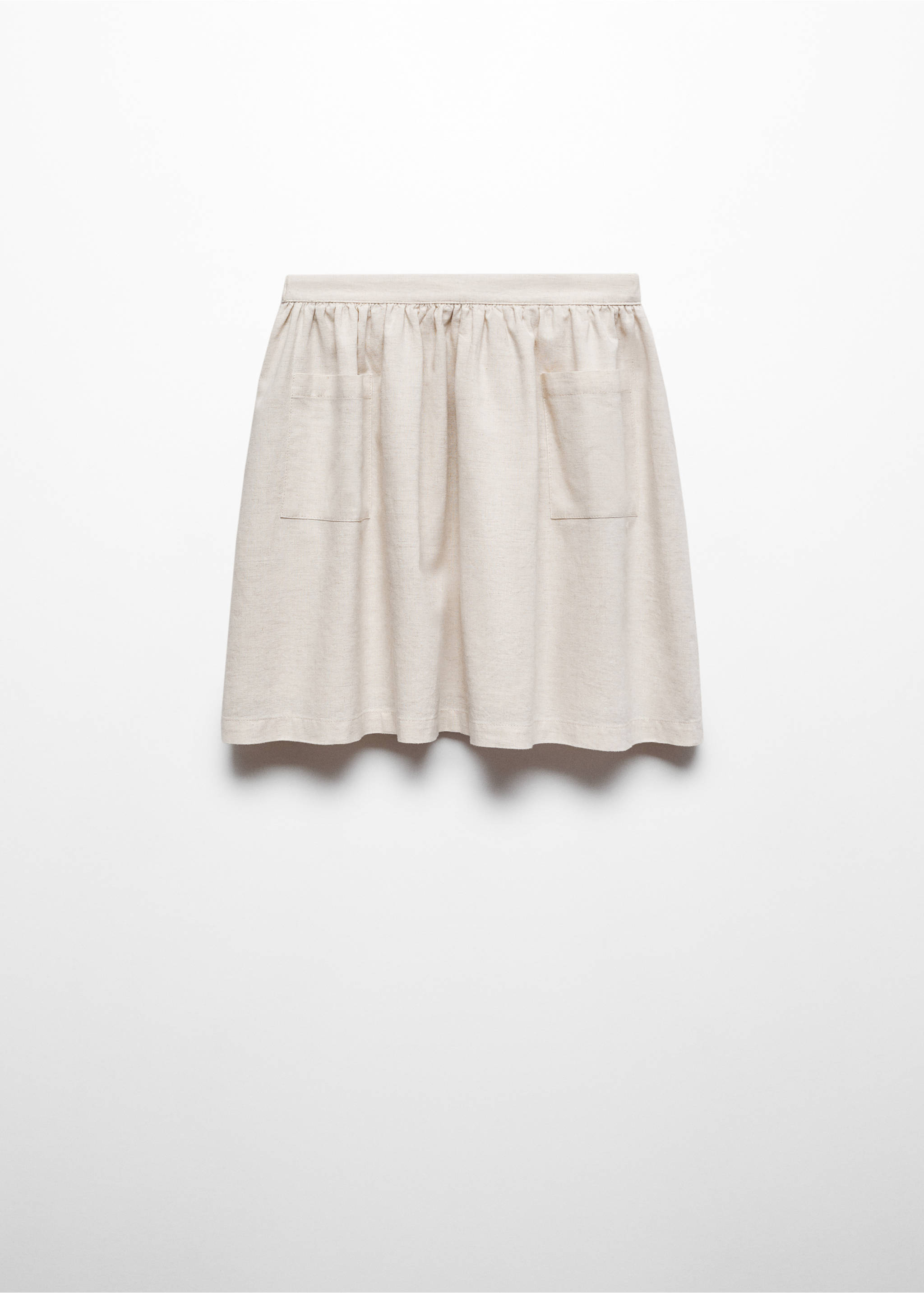Linen pocketed skirt - Article without model, Light/Pastel Grey. Ref: 67085743-00.